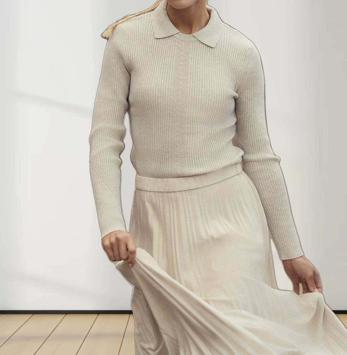 Pleated Faux Suede Skirt 37