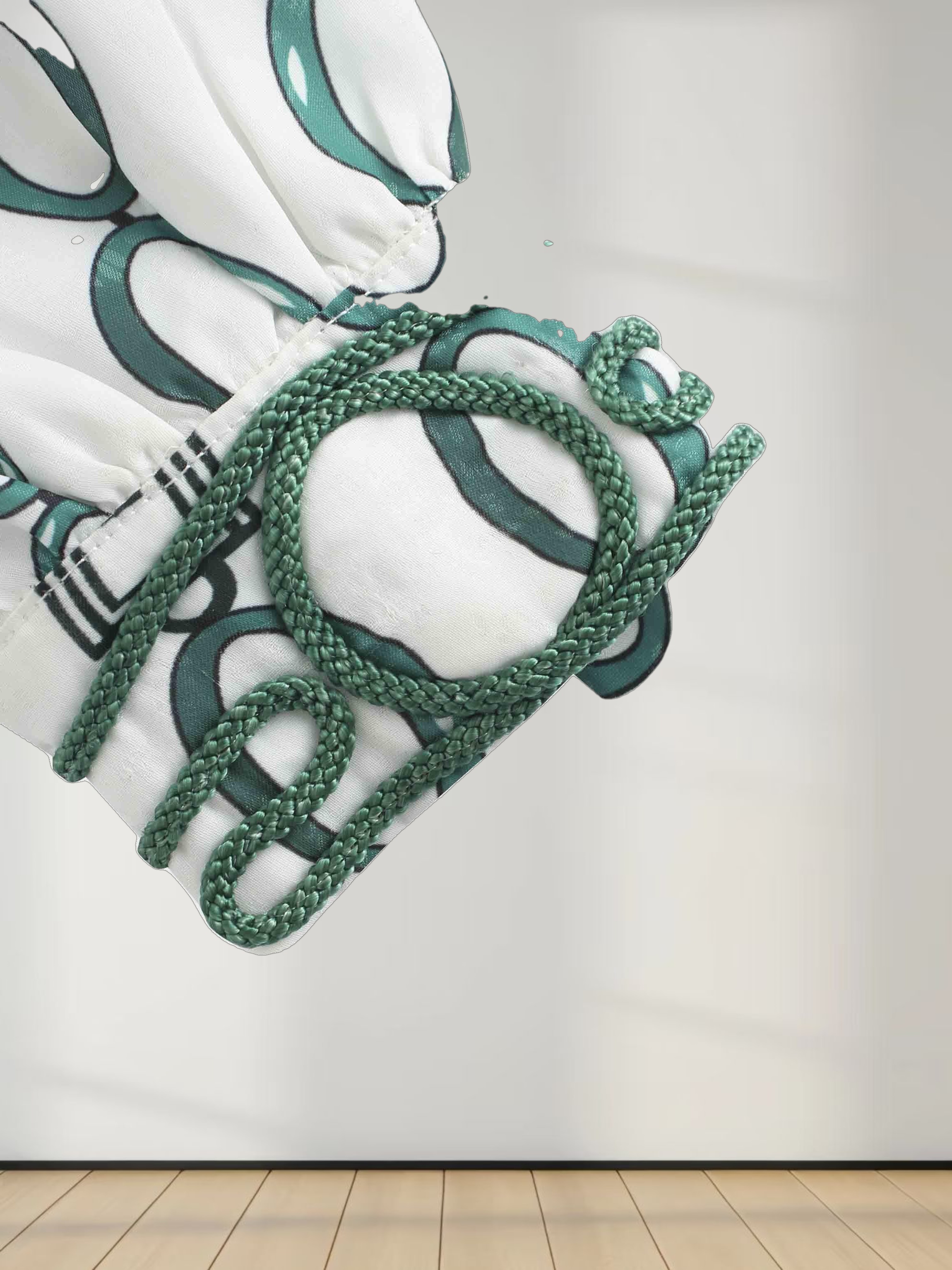 Ribbon Detail Yoke Dress-Green/White