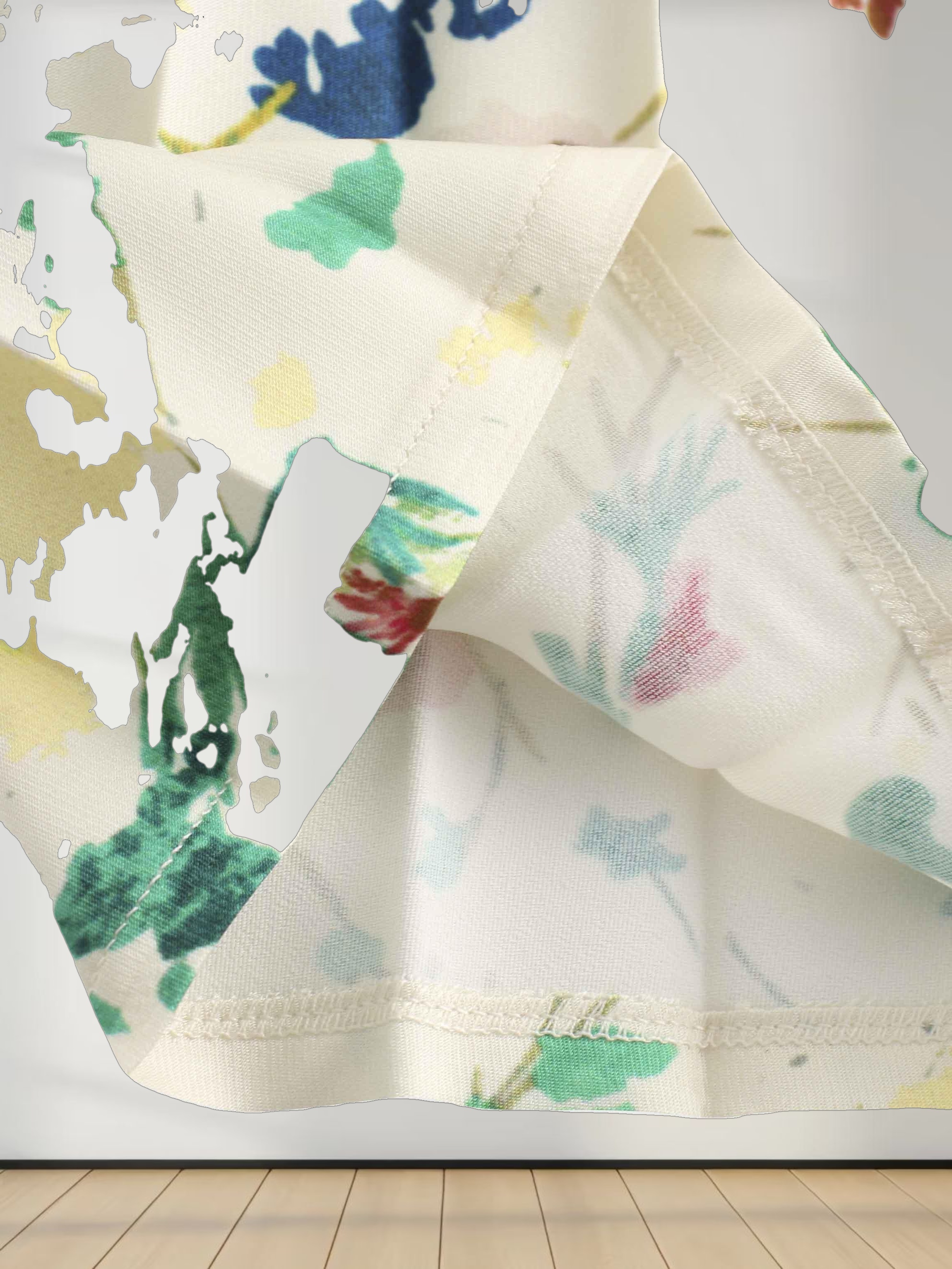 Pleated Bottom Slip Dress-Floral Confetti