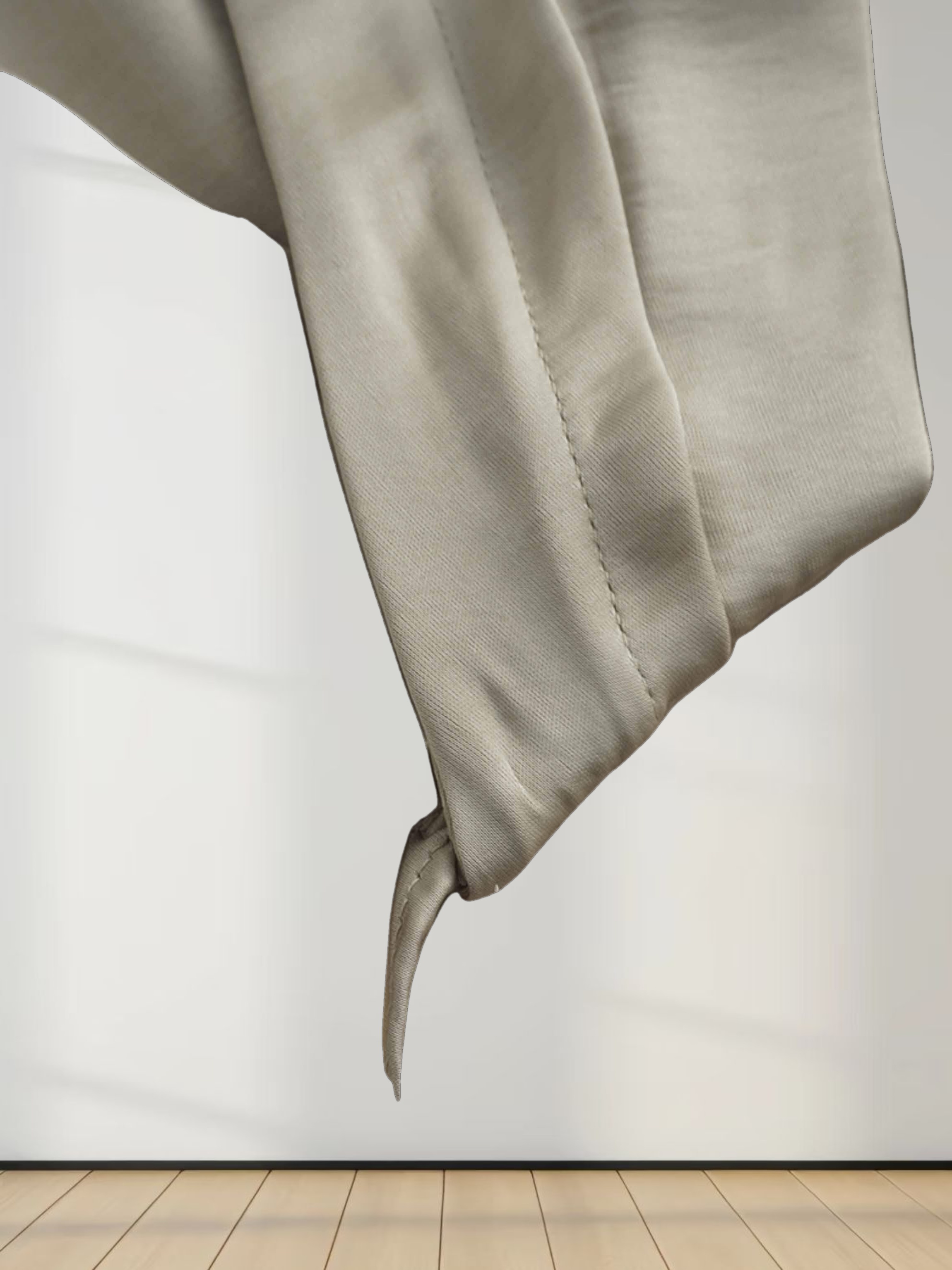 High/Low Faux Satin Crossover Top-Celery Green