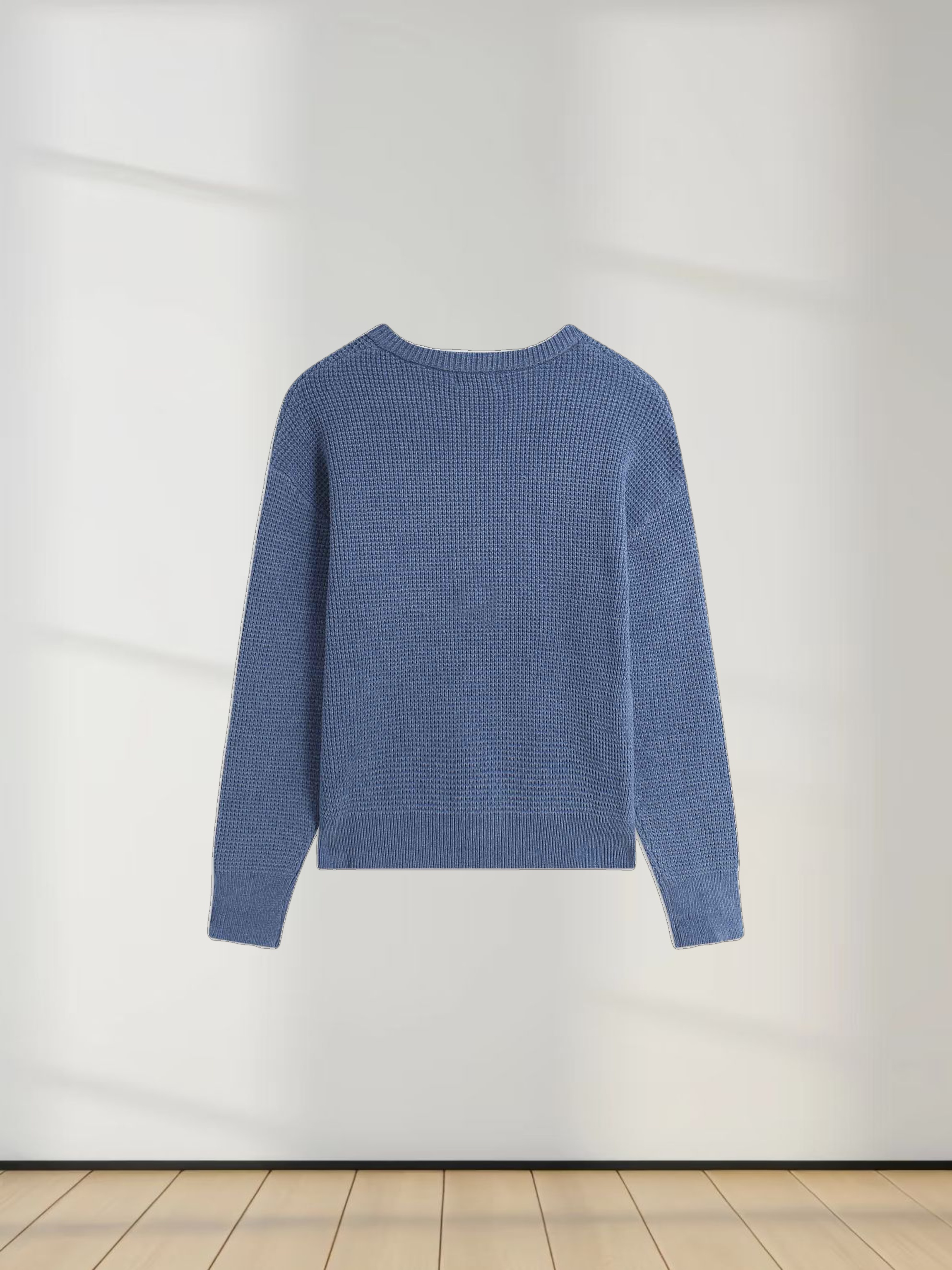 Chenille Waffle Sweater-Periwinkle