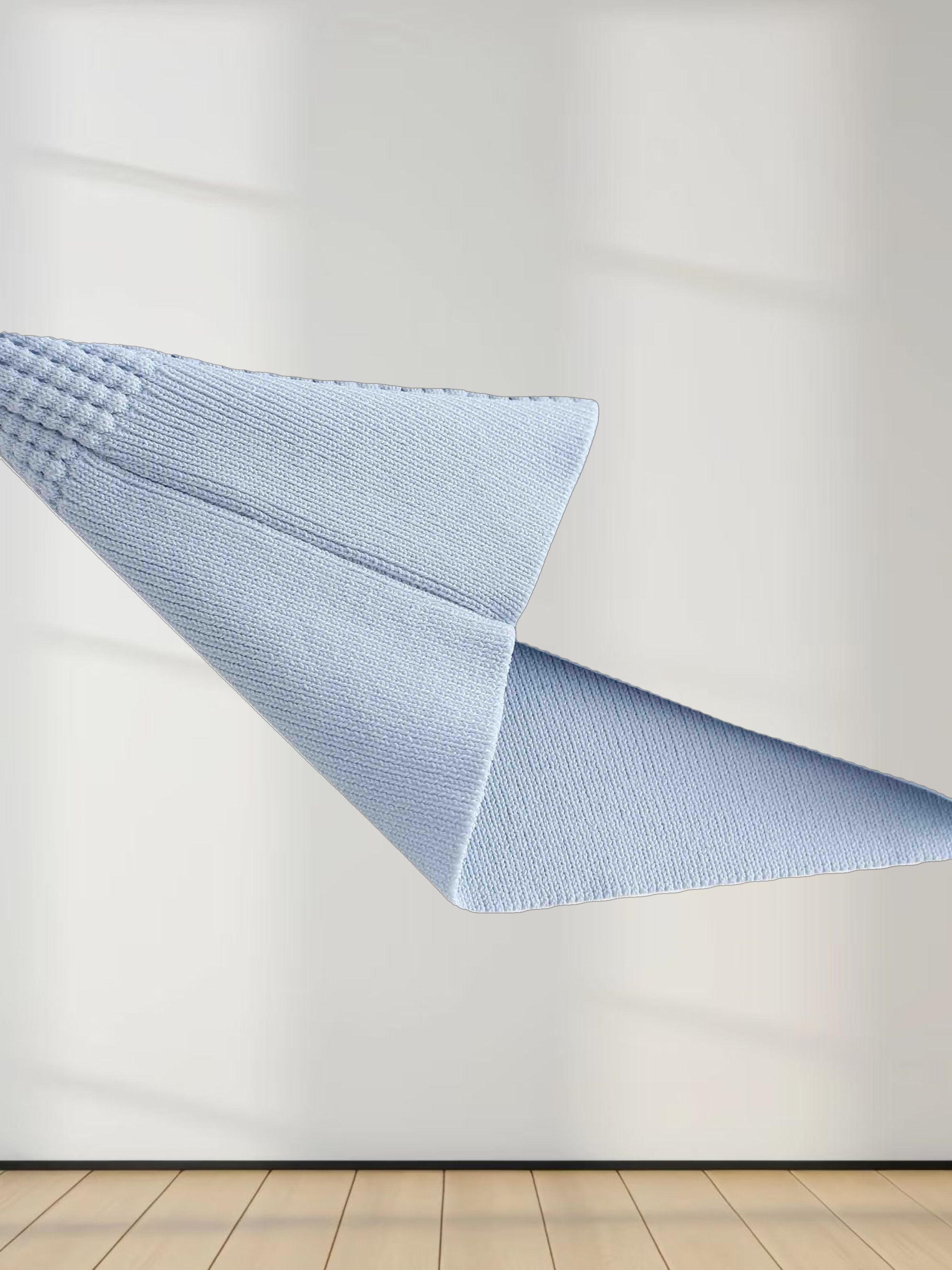 Waffle Collared Sweater-Light Blue