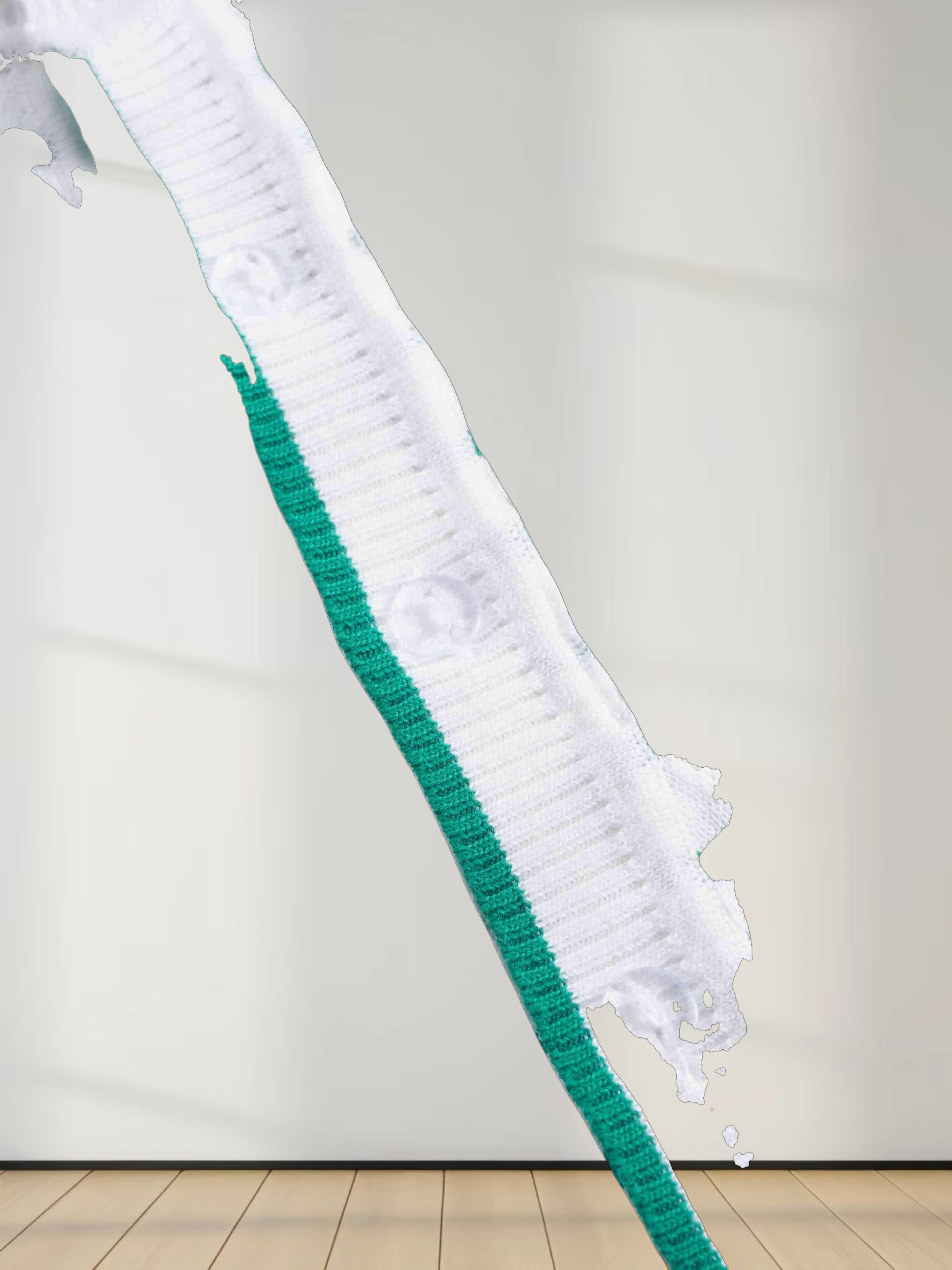 Striped Pointelle Cardigan-White/Kelly Green