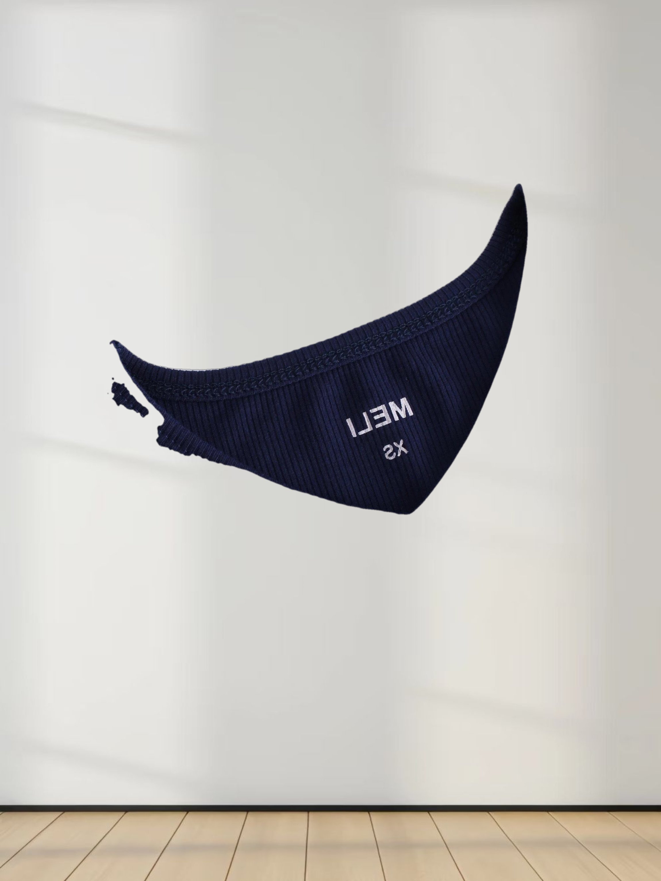 RIBBED HIGH V 3Q-NAVY