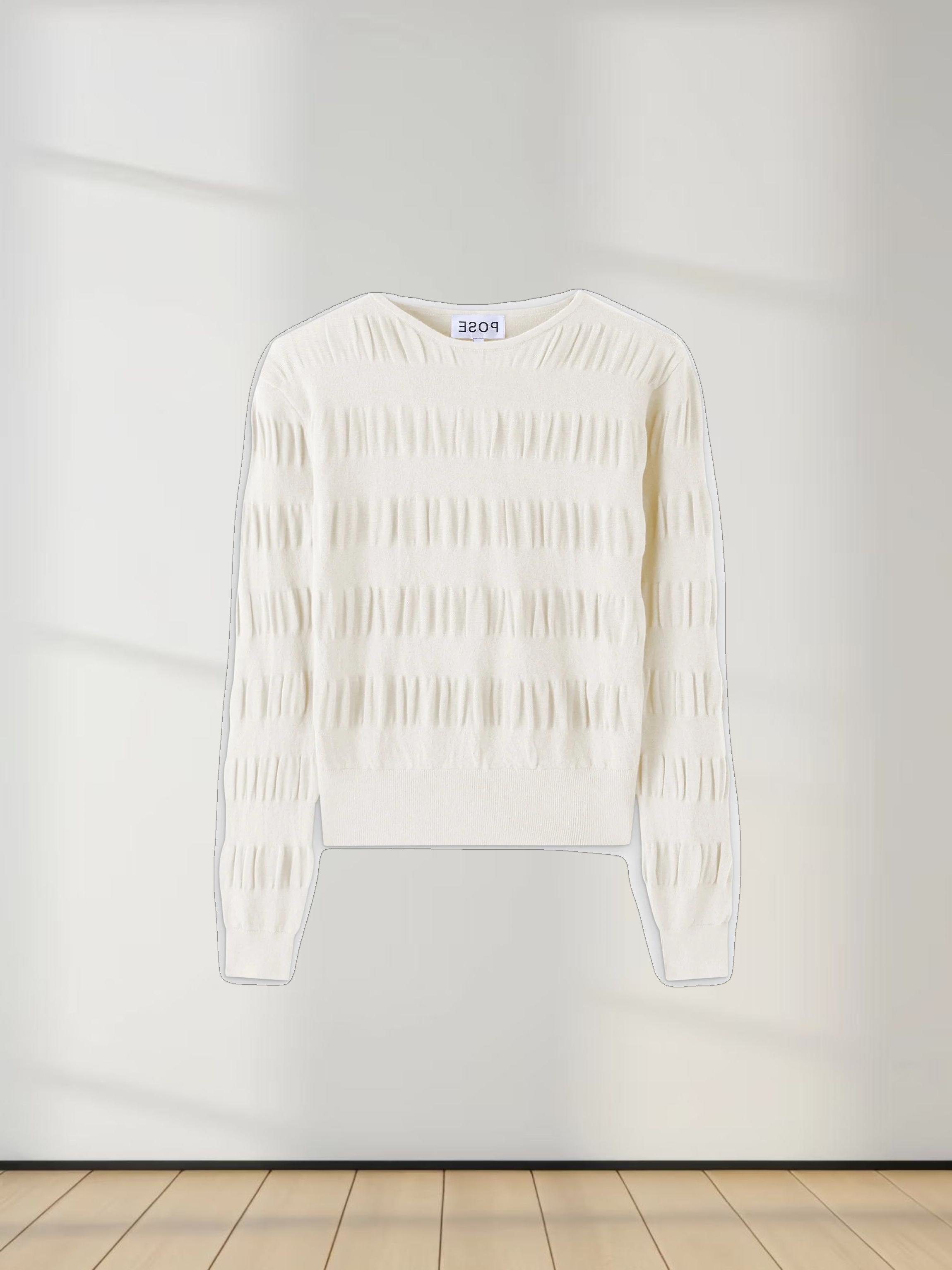 Ruched Sweater-White