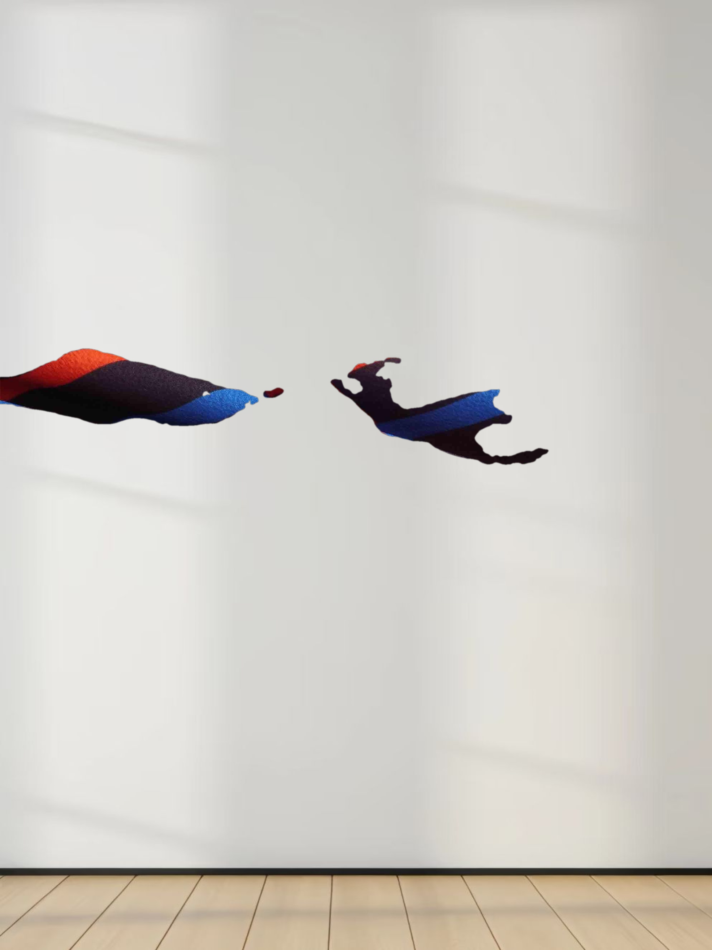 Printed Yoke Pleated Skirt-White/Blue