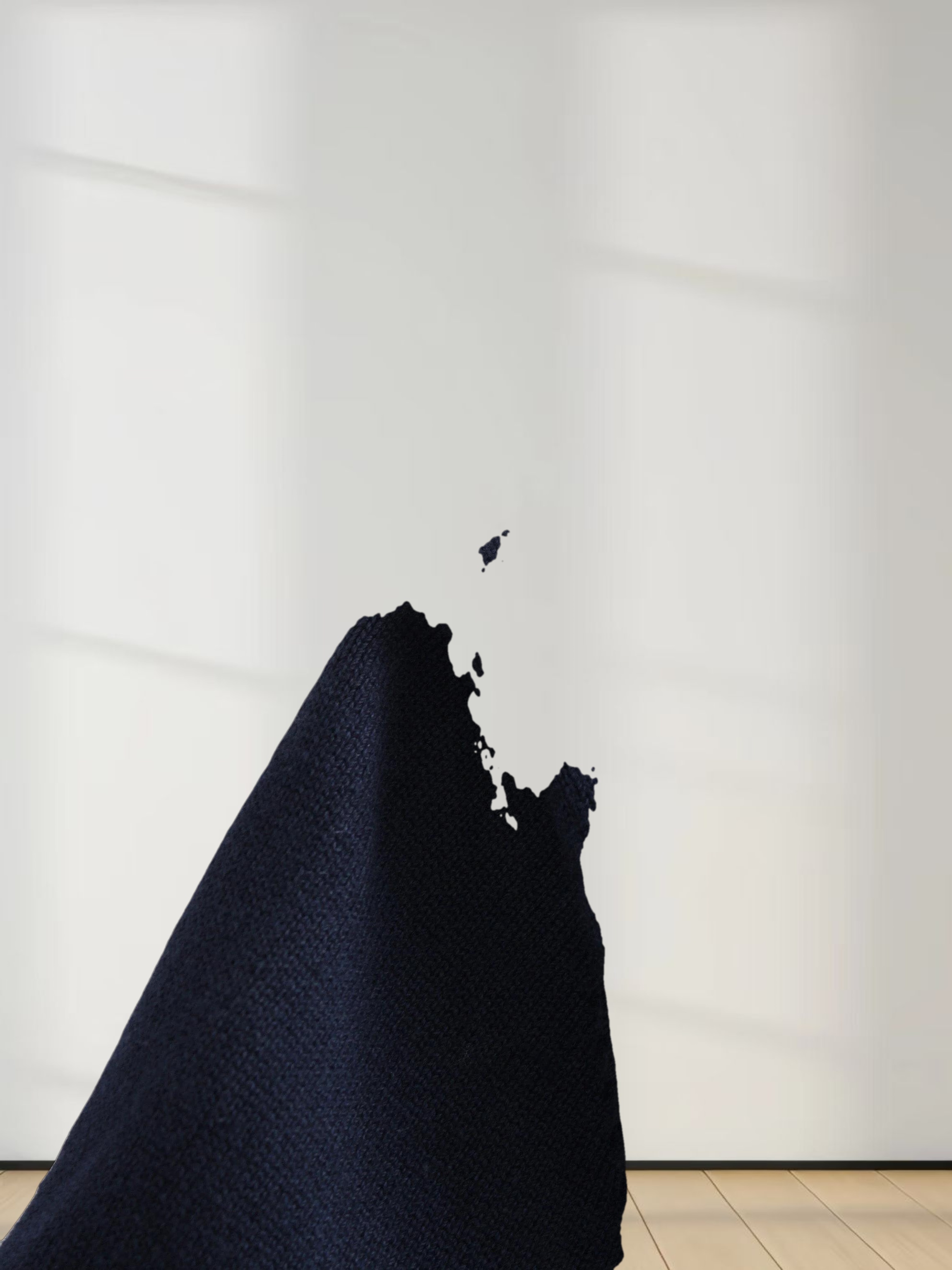 Flat Ribbed Trim Shrug-Navy