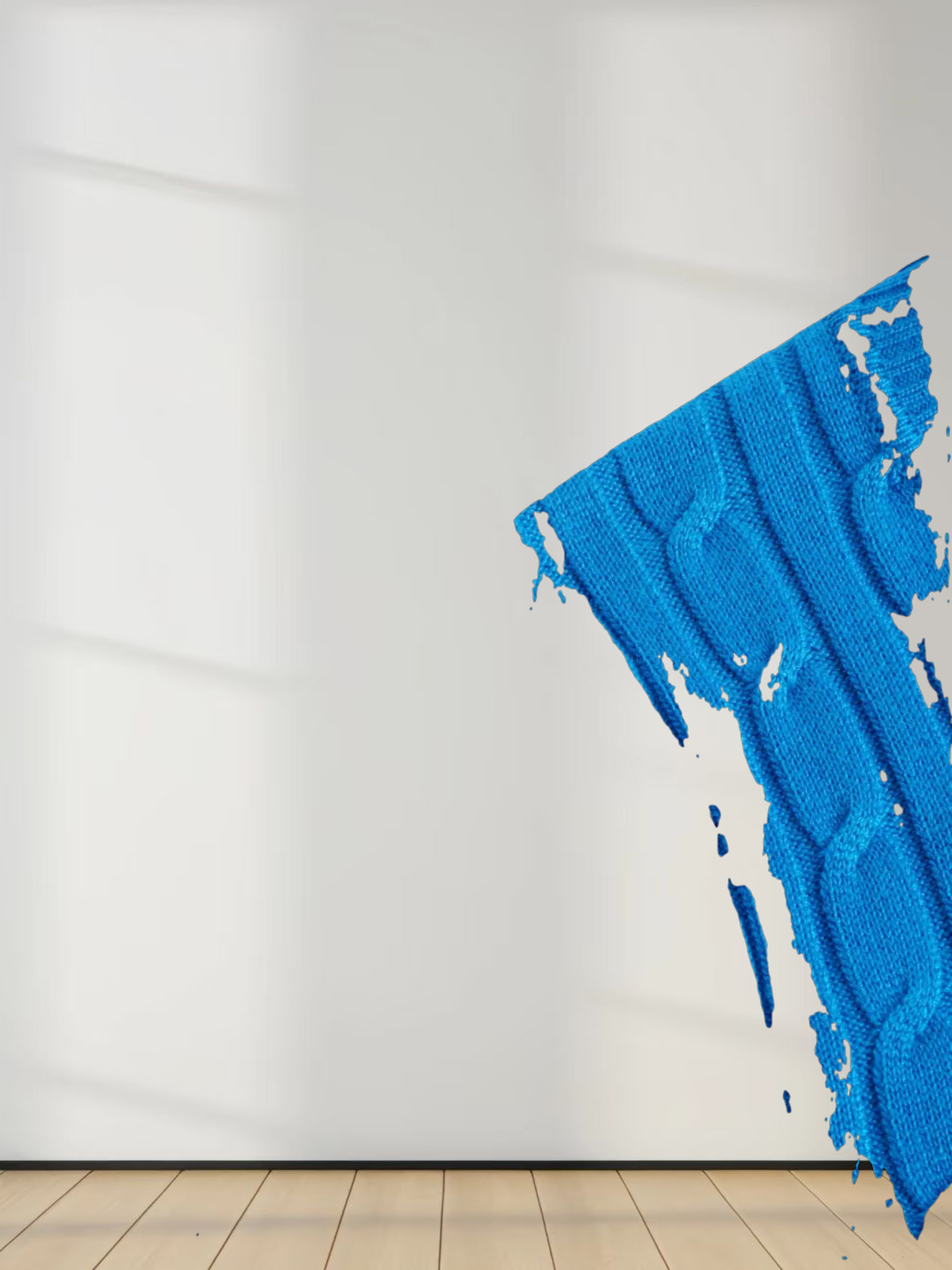 Knit Cable Sweater-Summer Cobalt Blue