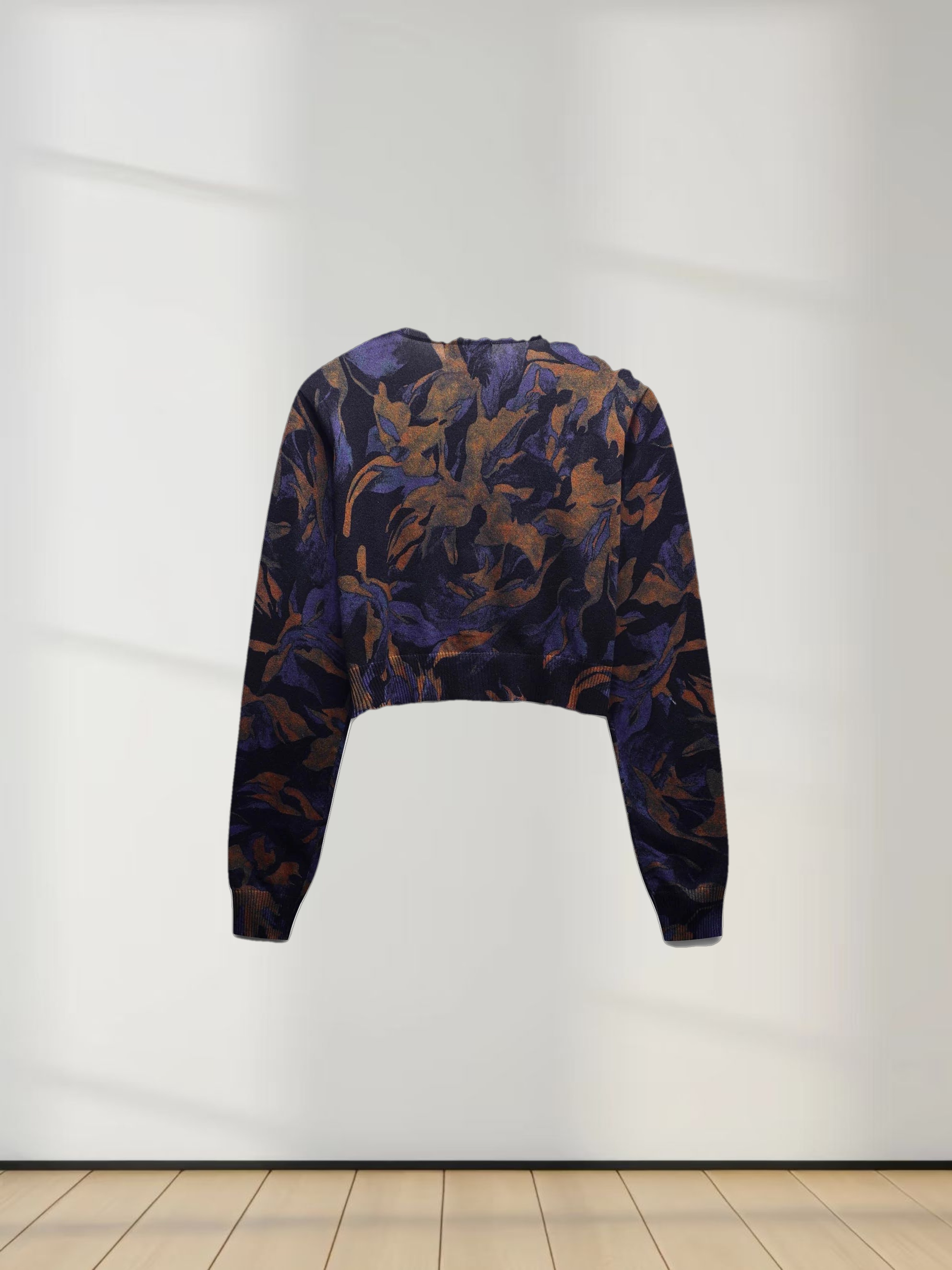 Printed Cardigan-Purple Floral