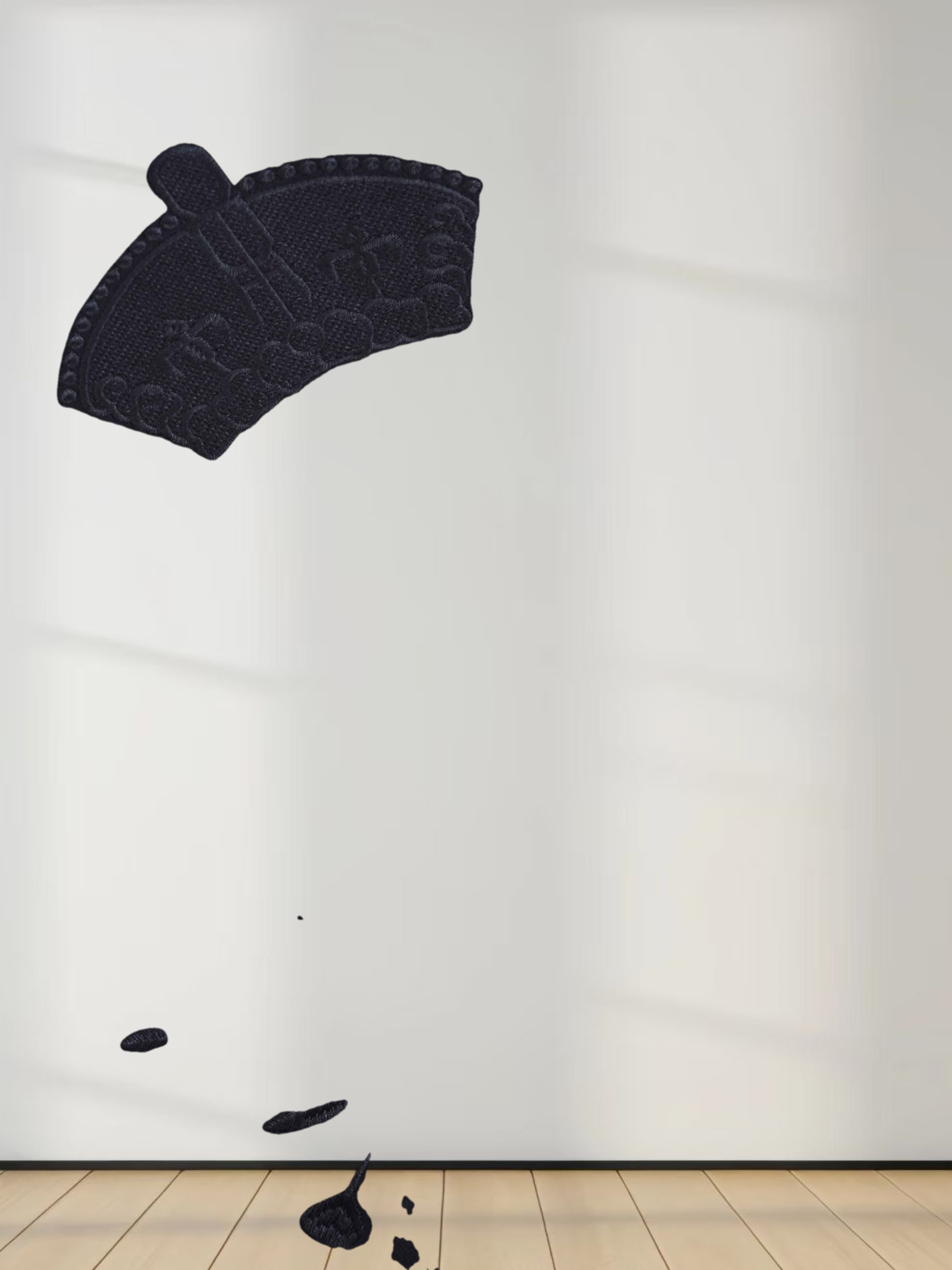 Embroidered Sweatshirt-Black Crest