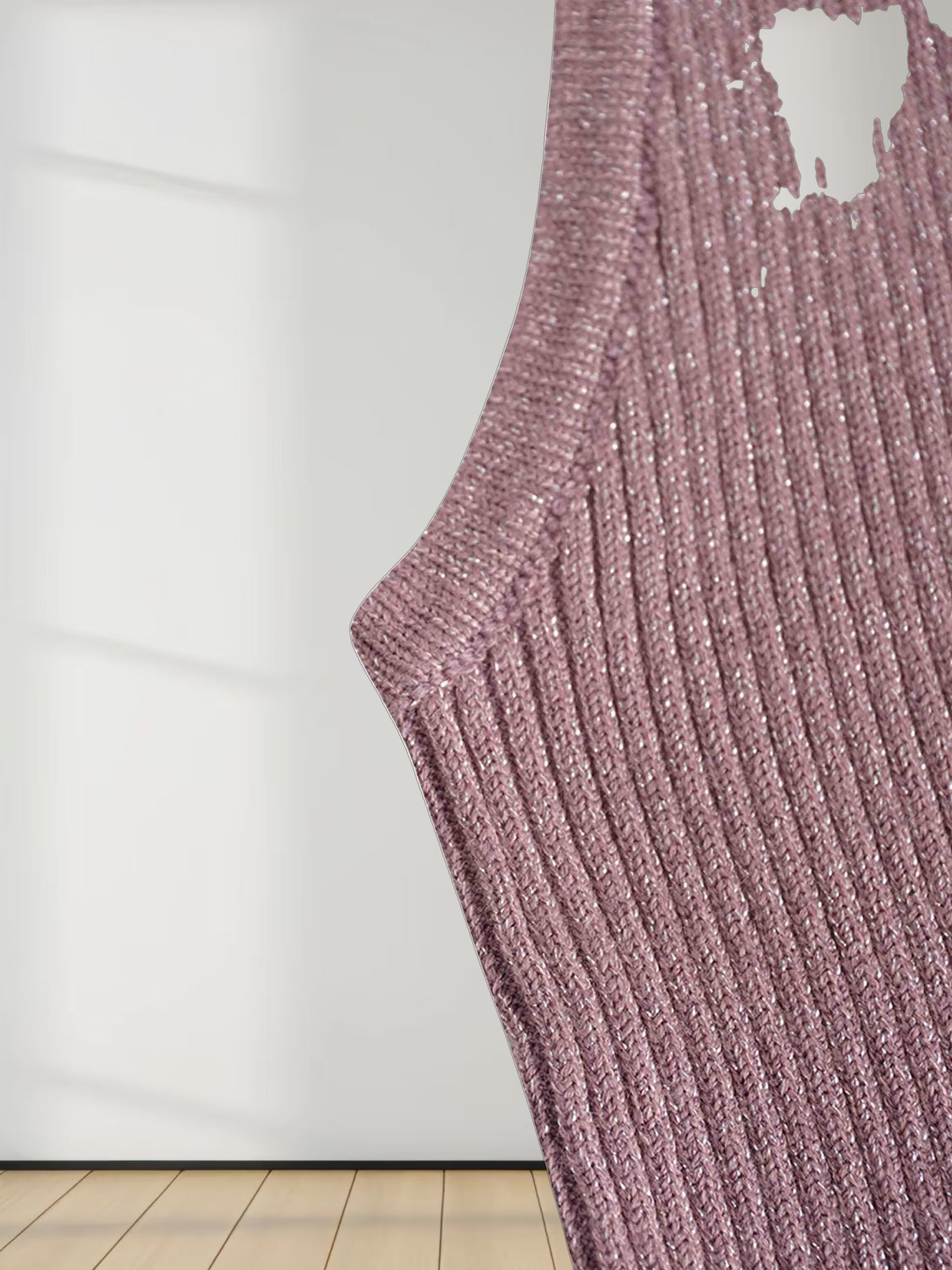 Lurex Sleeveless Sweater-Mauve