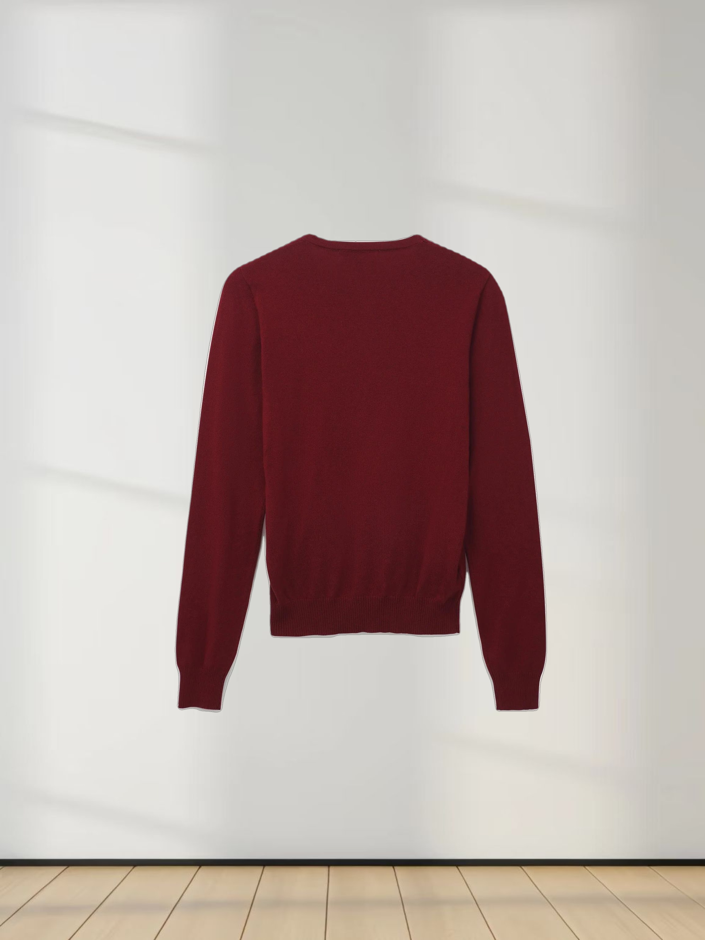 Textured Print Sweater-Burgundy Floral