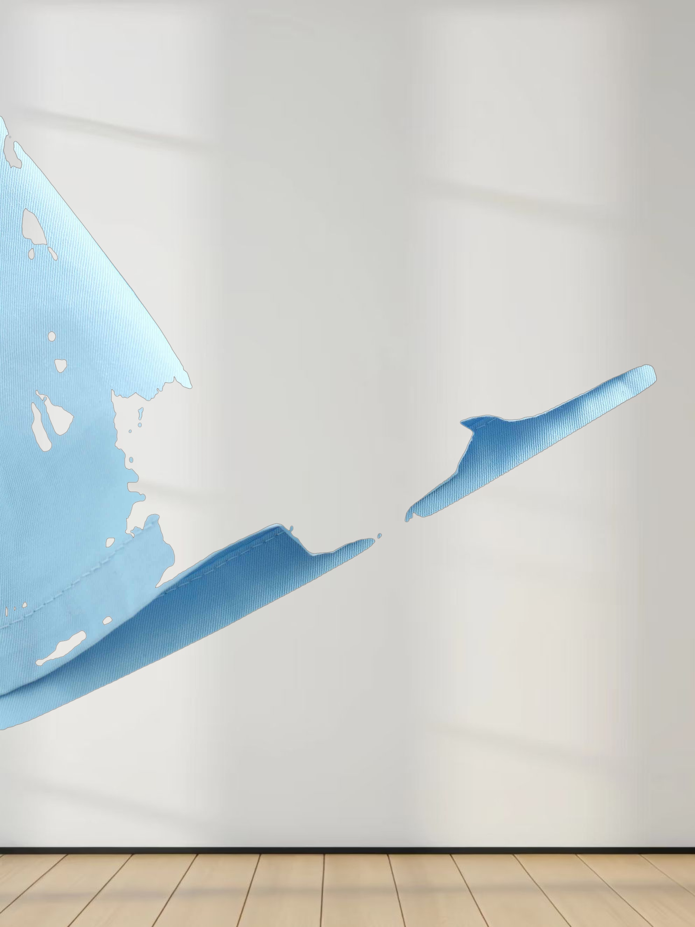 Stitch Down Cotton Pleated Skirt-Light Blue