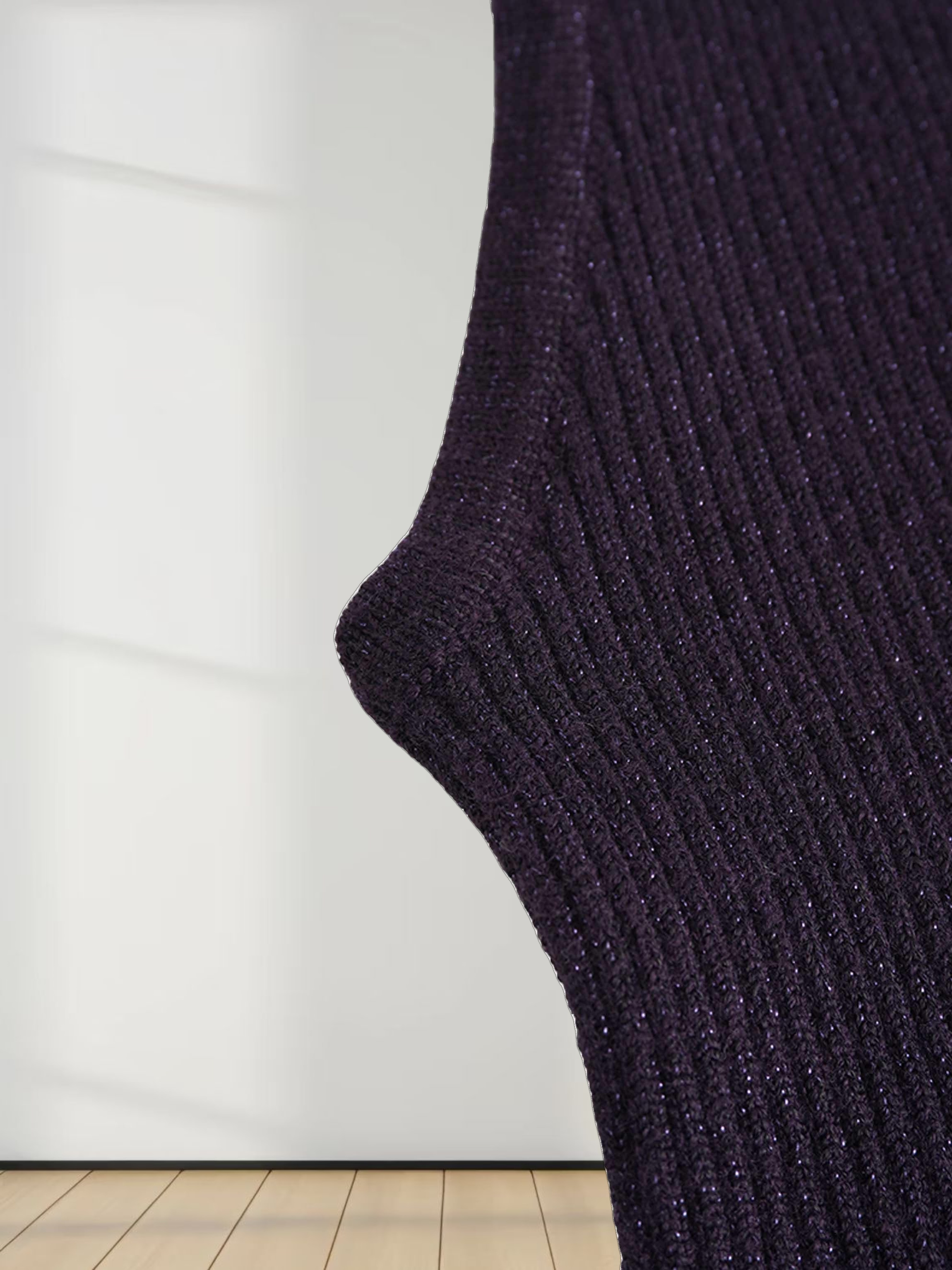 Lurex Sleeveless Sweater-Purple