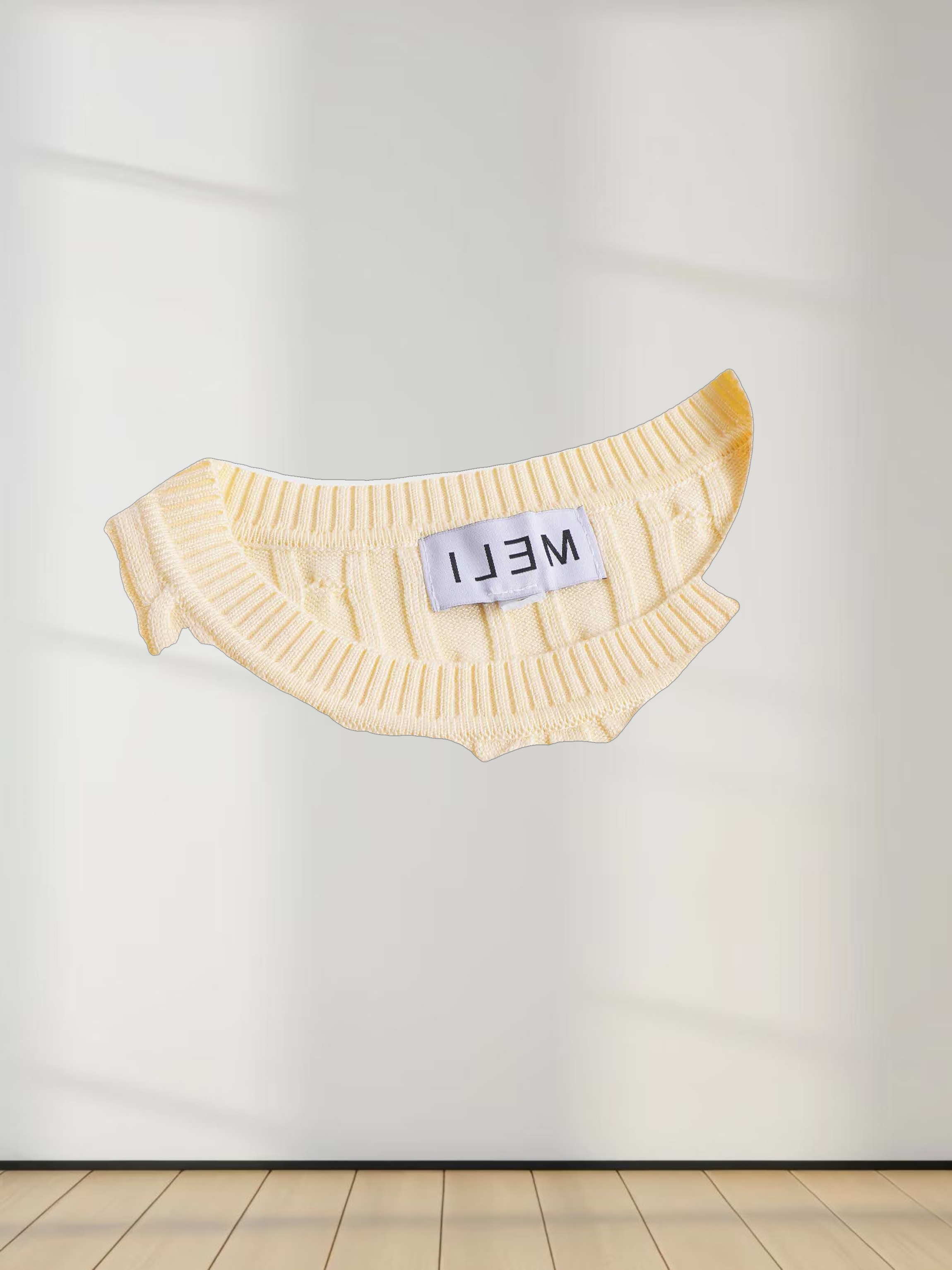 Knit Cable Sweater-Pale Yellow