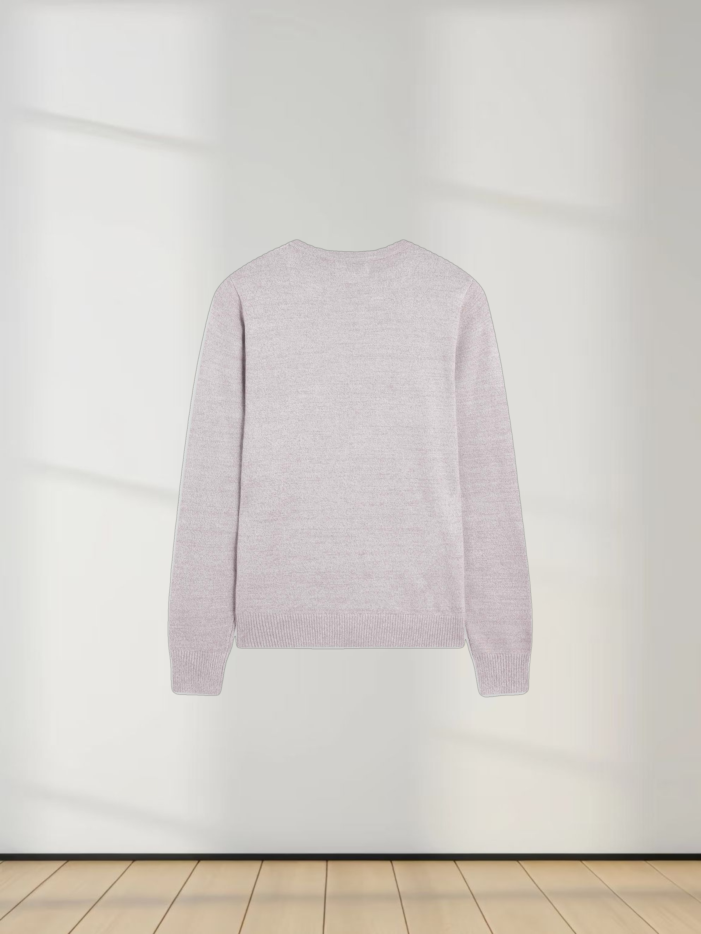 Basic Crew Sweater LS-Heathered Oatmeal