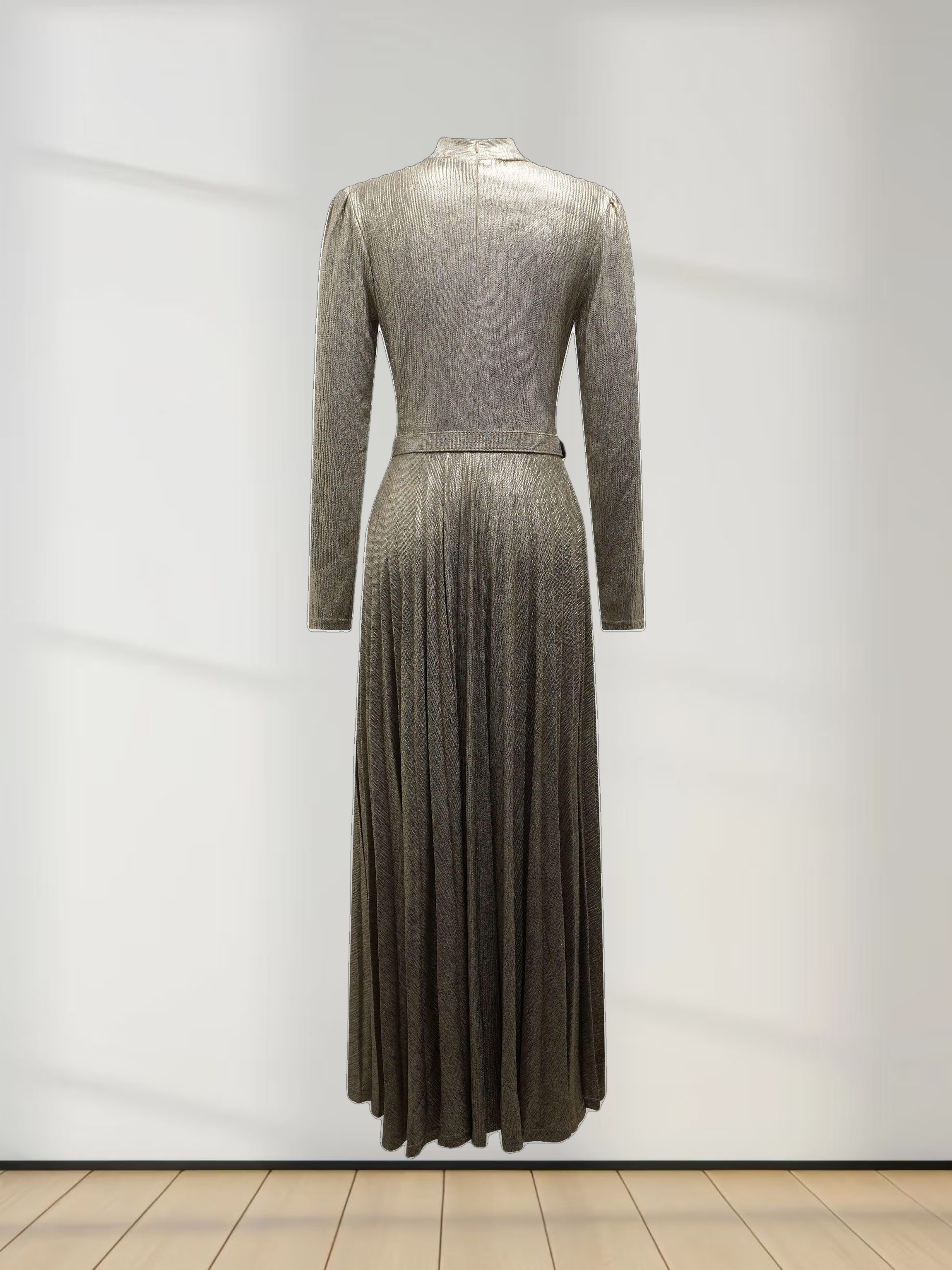 Shimmer Front Knot Pleat Dress 50