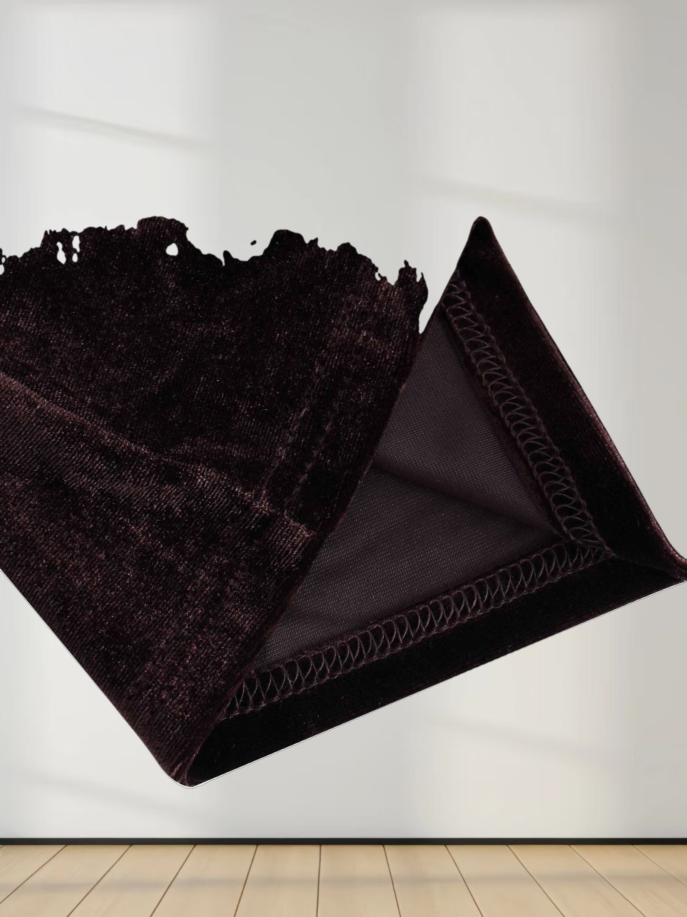 Velour Mock Neck Turtleneck-Brown