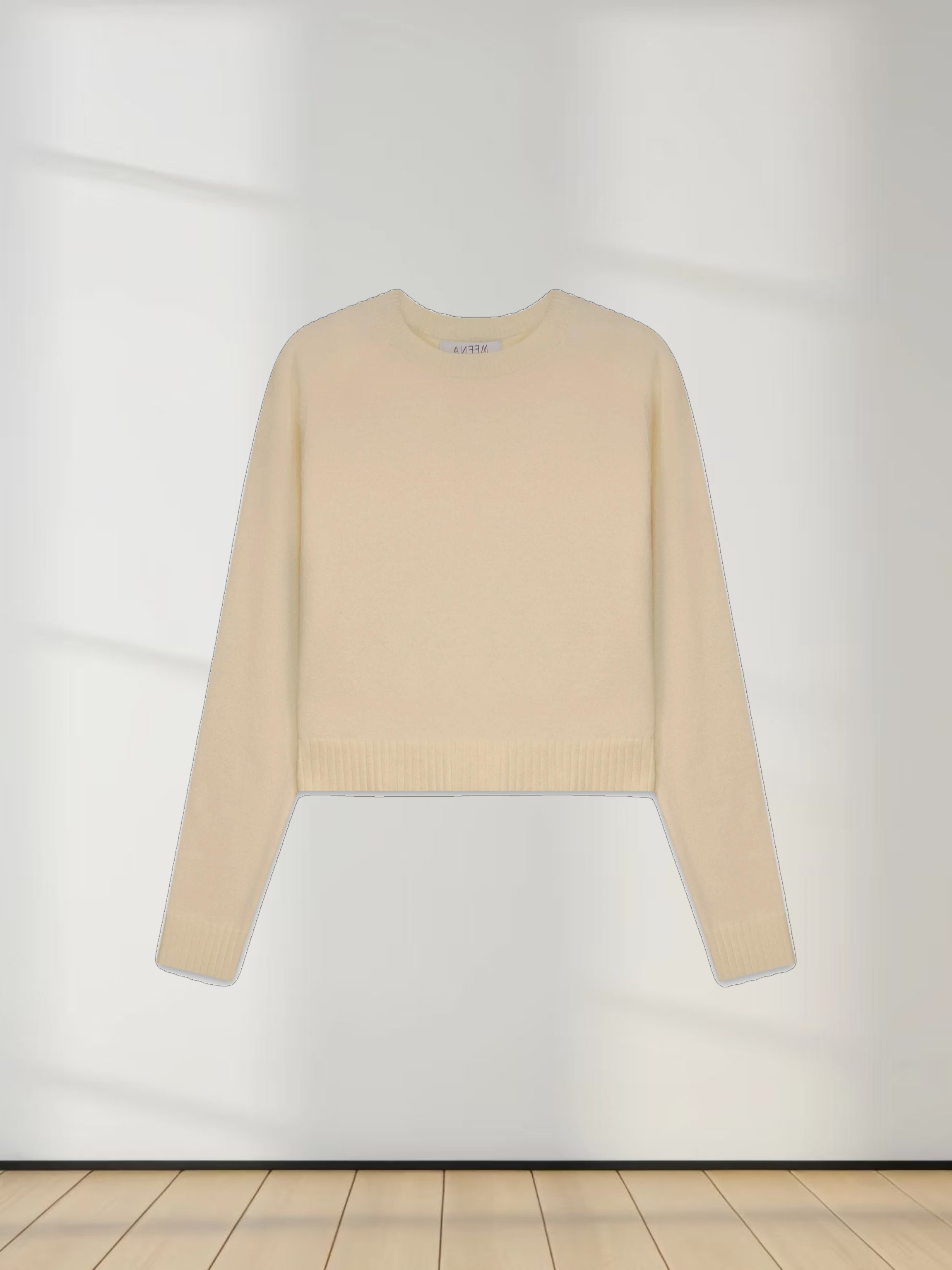 RIBBED BAND SWEATER-CREAM