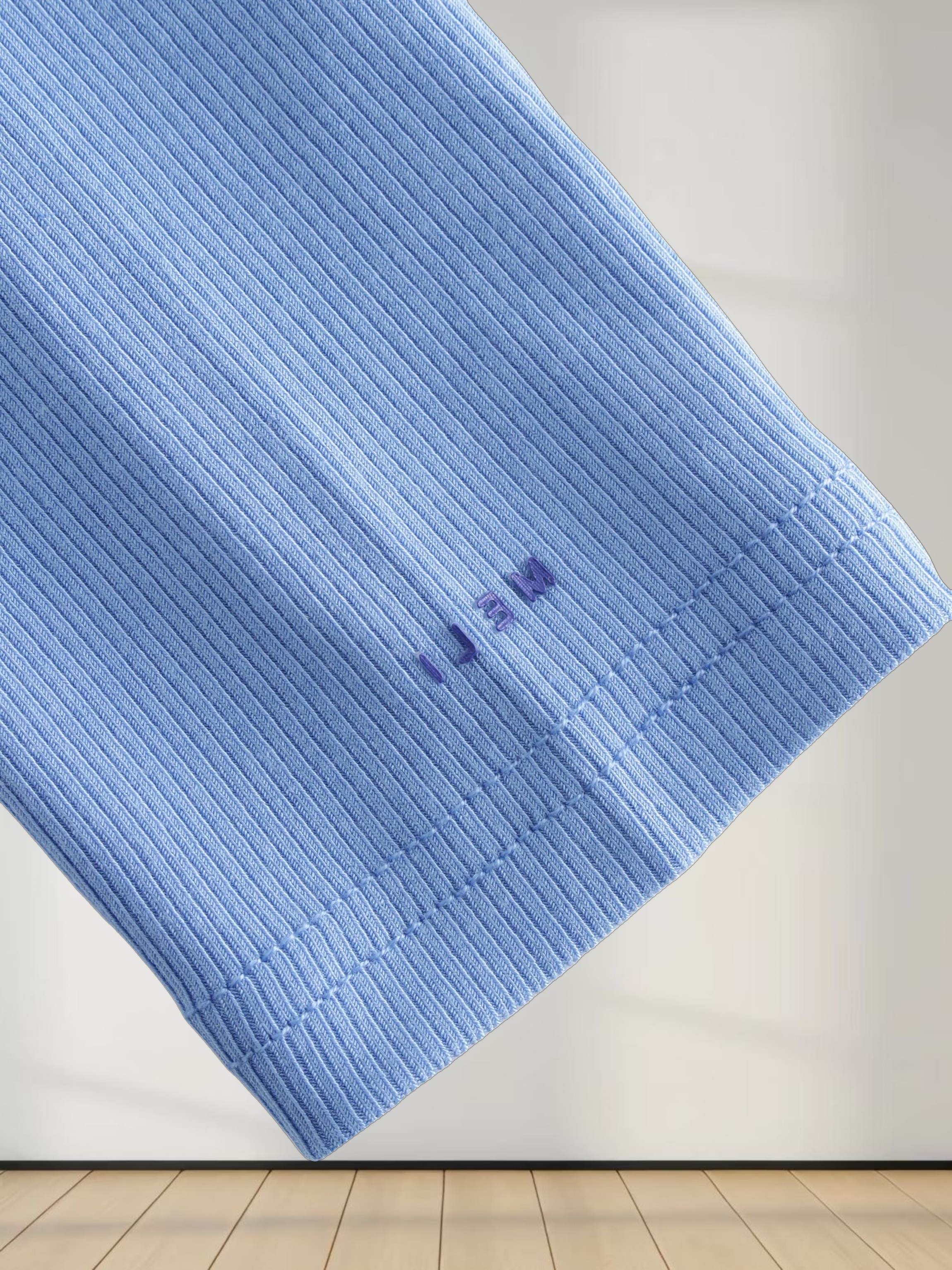 Crew Ribbed Dolman-Ocean Blue