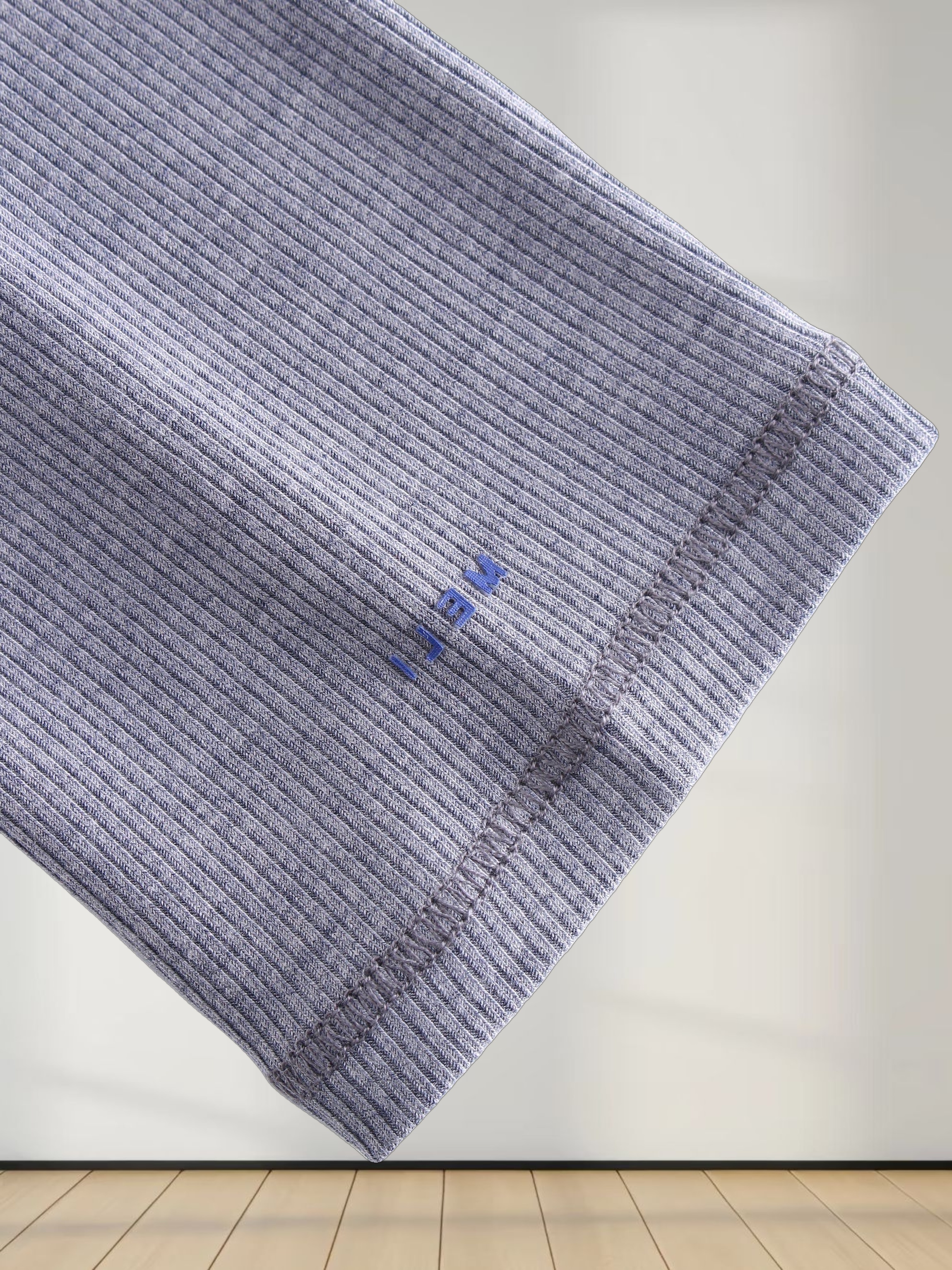 Ribbed Swing Tee-Heathered Navy