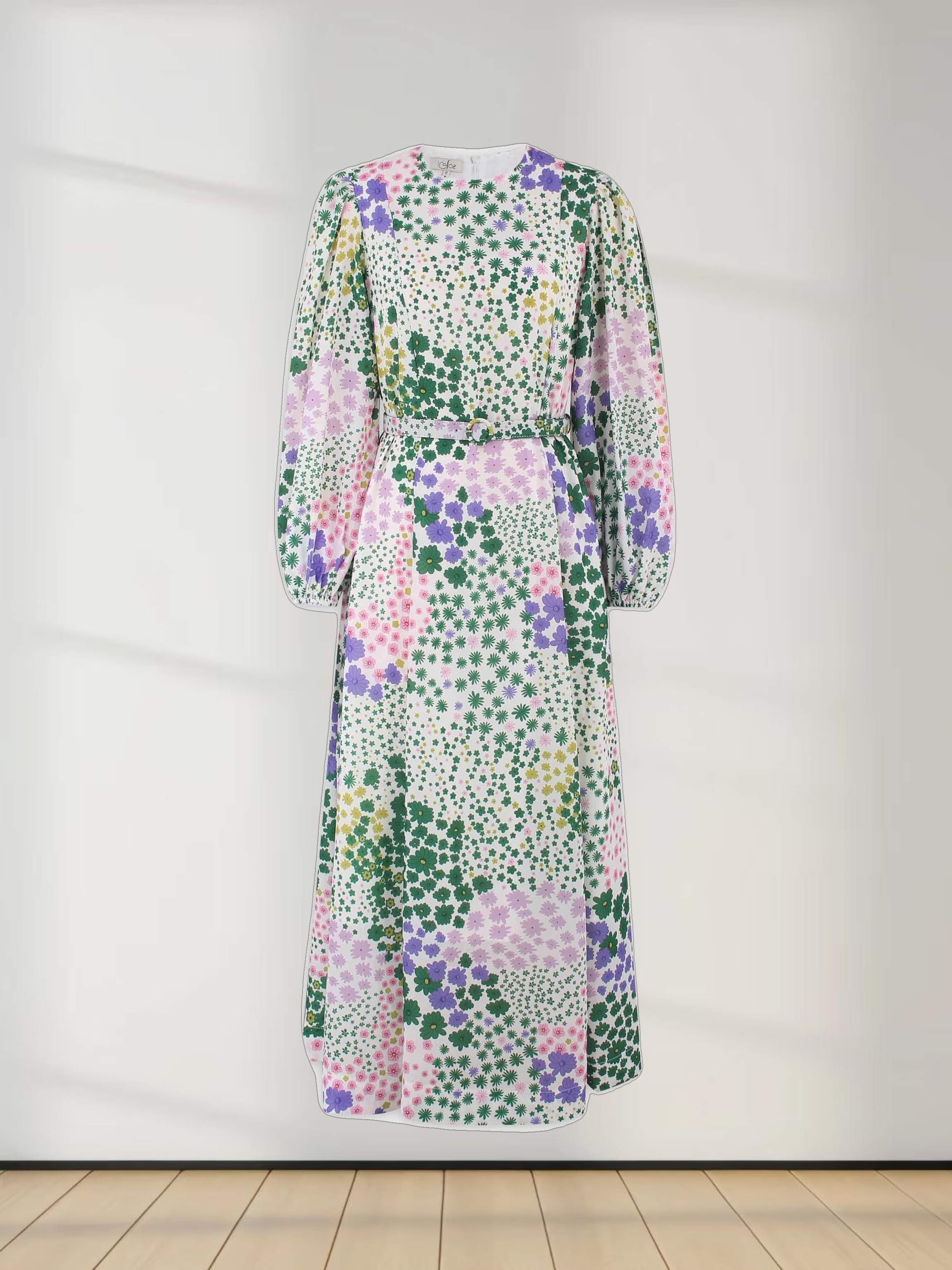 Printed Shift A-line Dress-Garden