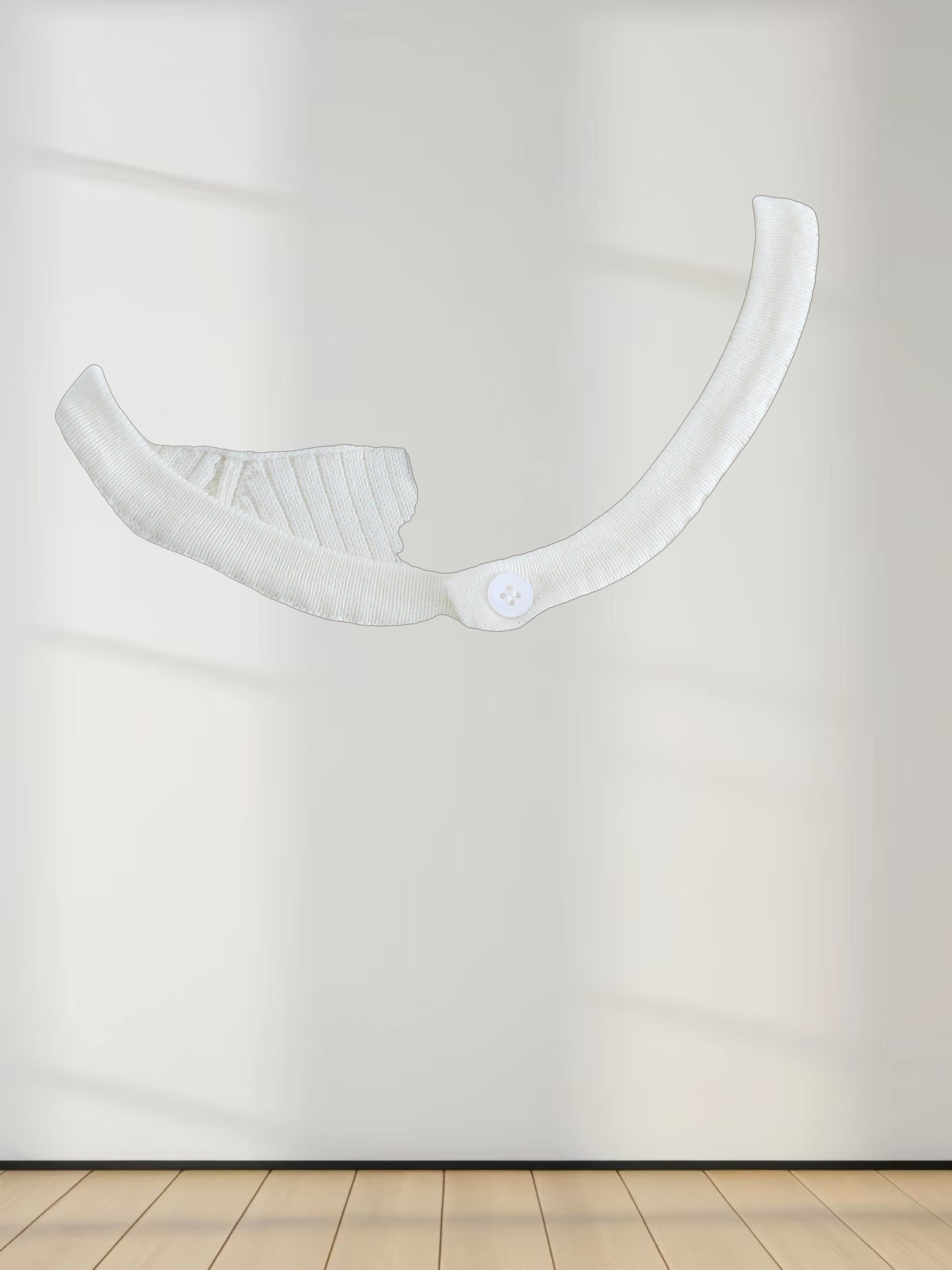 Ribbed Knit Cardigan-White