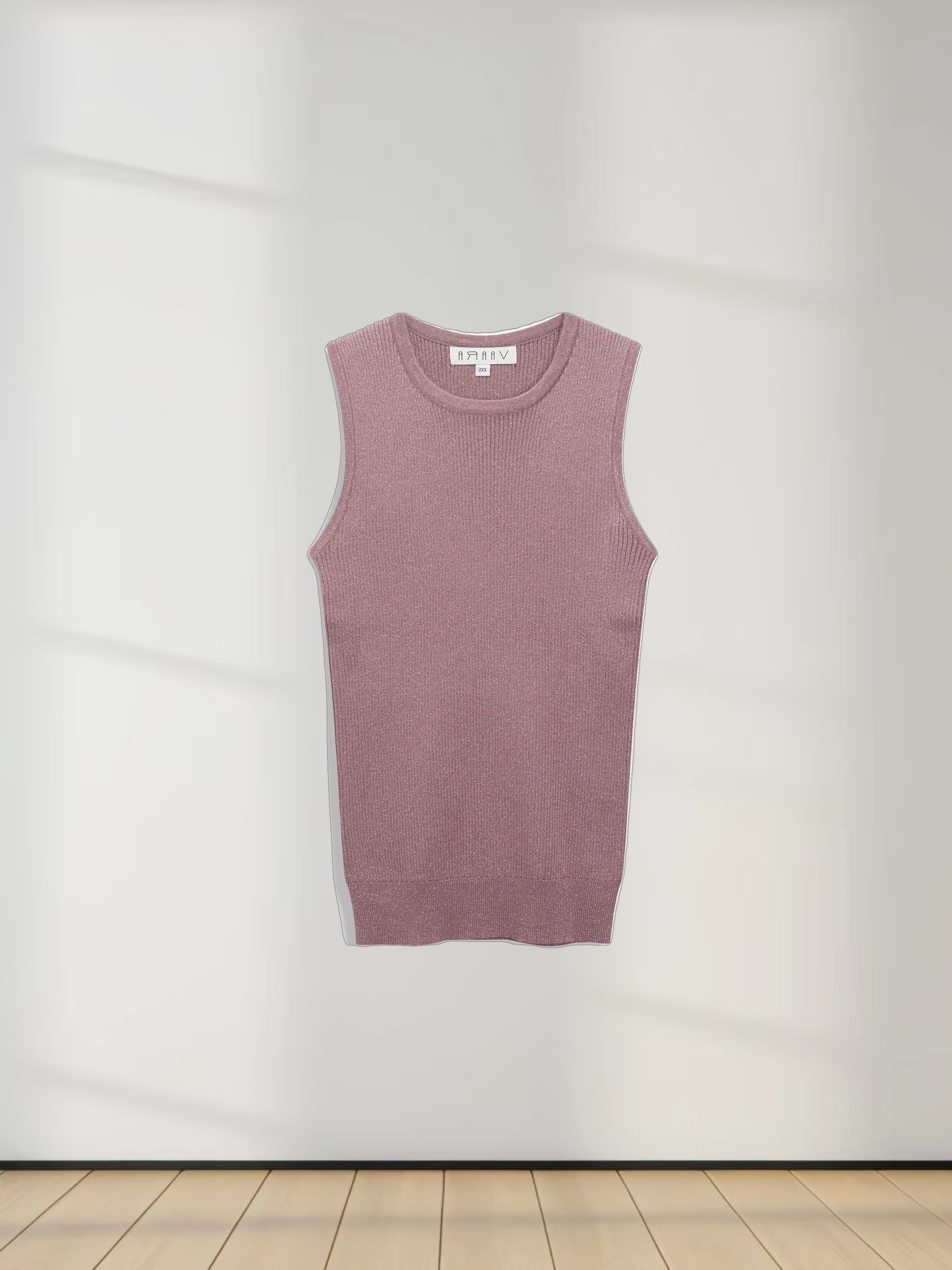 Lurex Sleeveless Sweater-Mauve