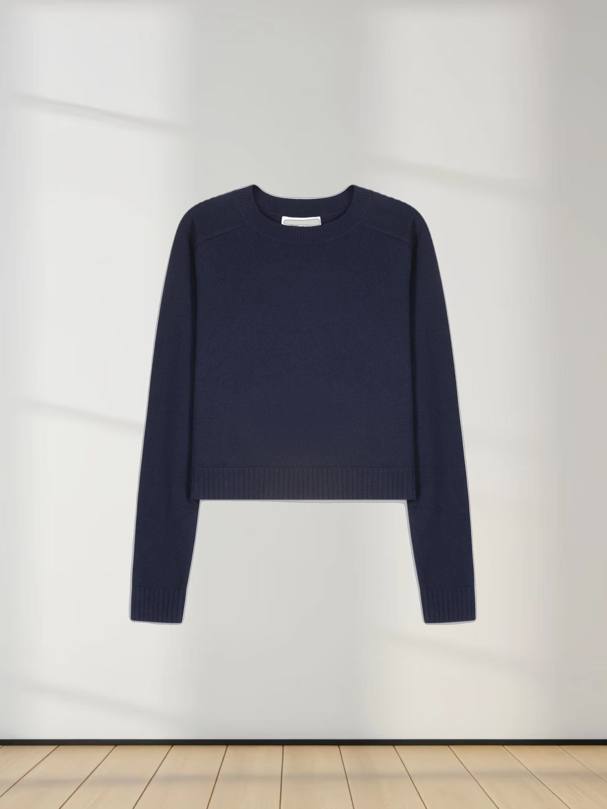 RIBBED BAND SWEATER-NAVY