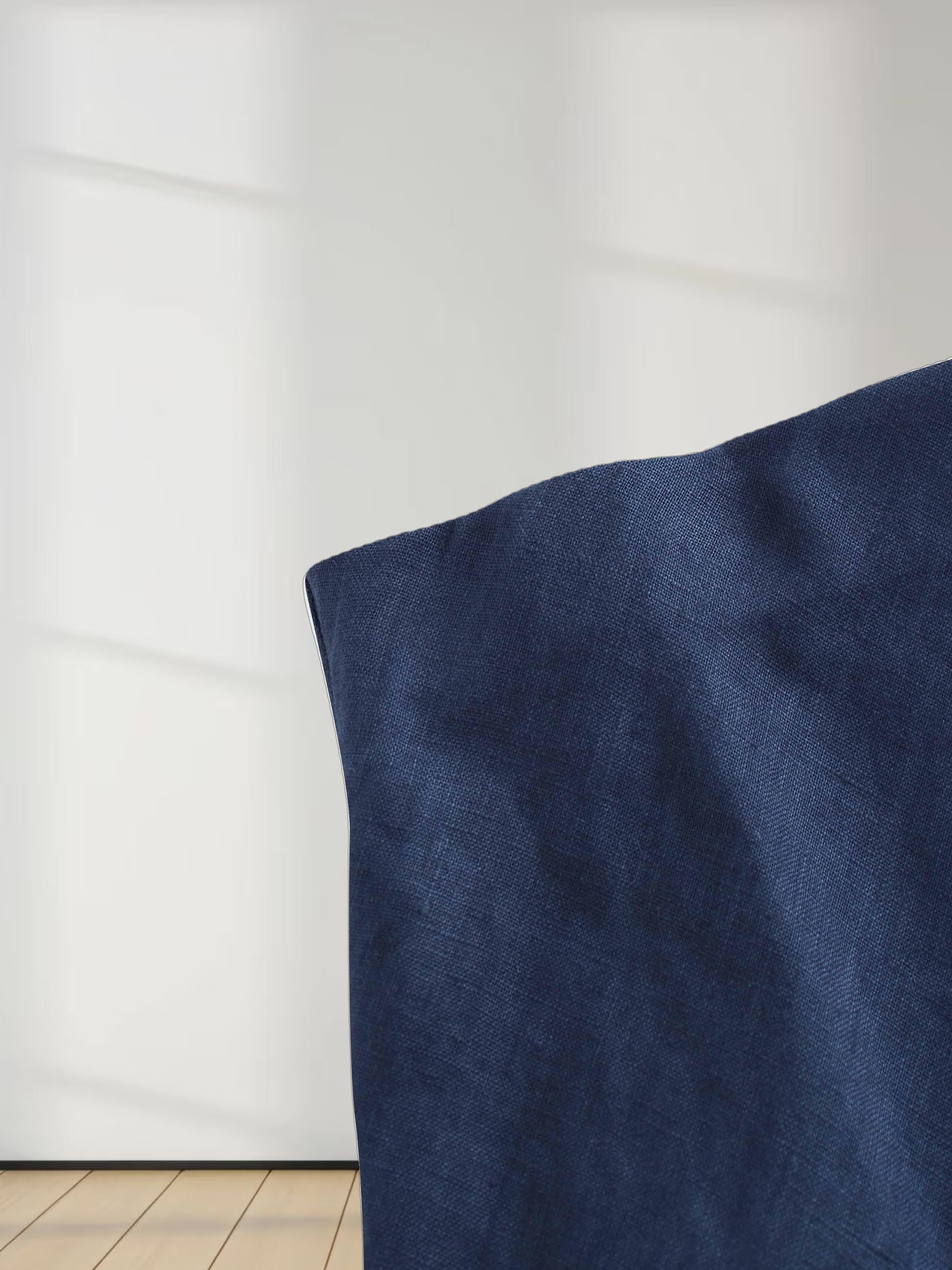 Linen Slip Skirt-Navy