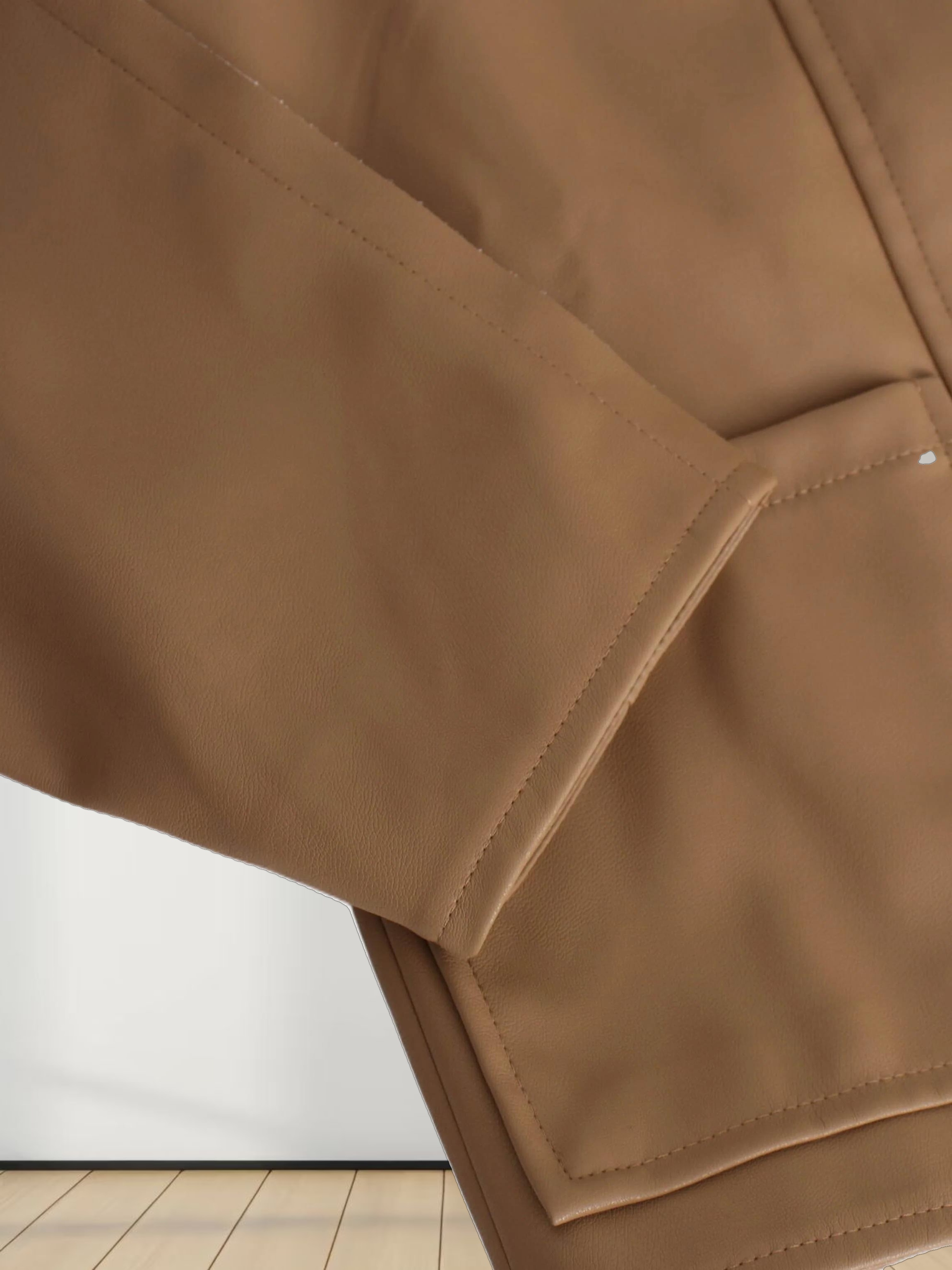 Leather Brunch Jacket-Latte