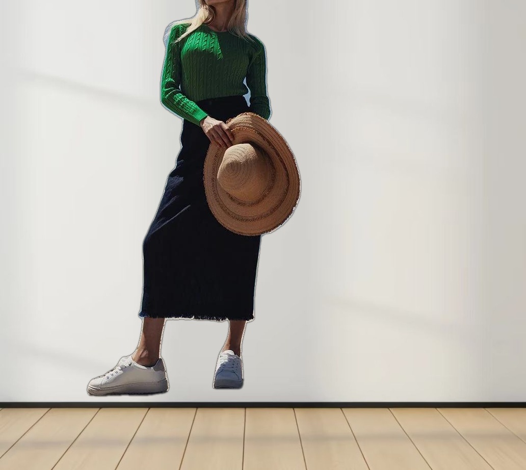 Knit Cable Sweater-Kelly Green