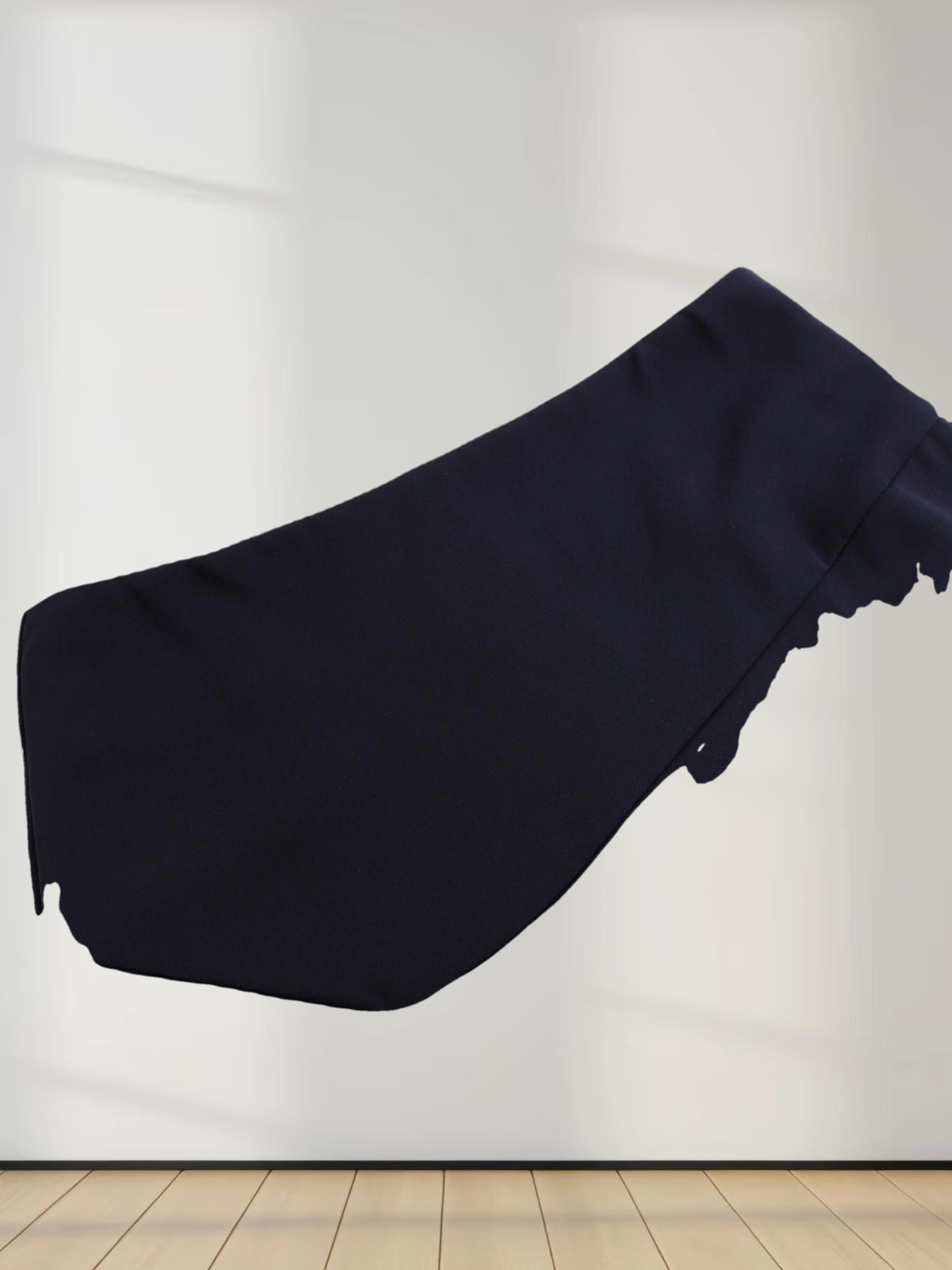 Side Pleat A-Line Short Skirt-Navy