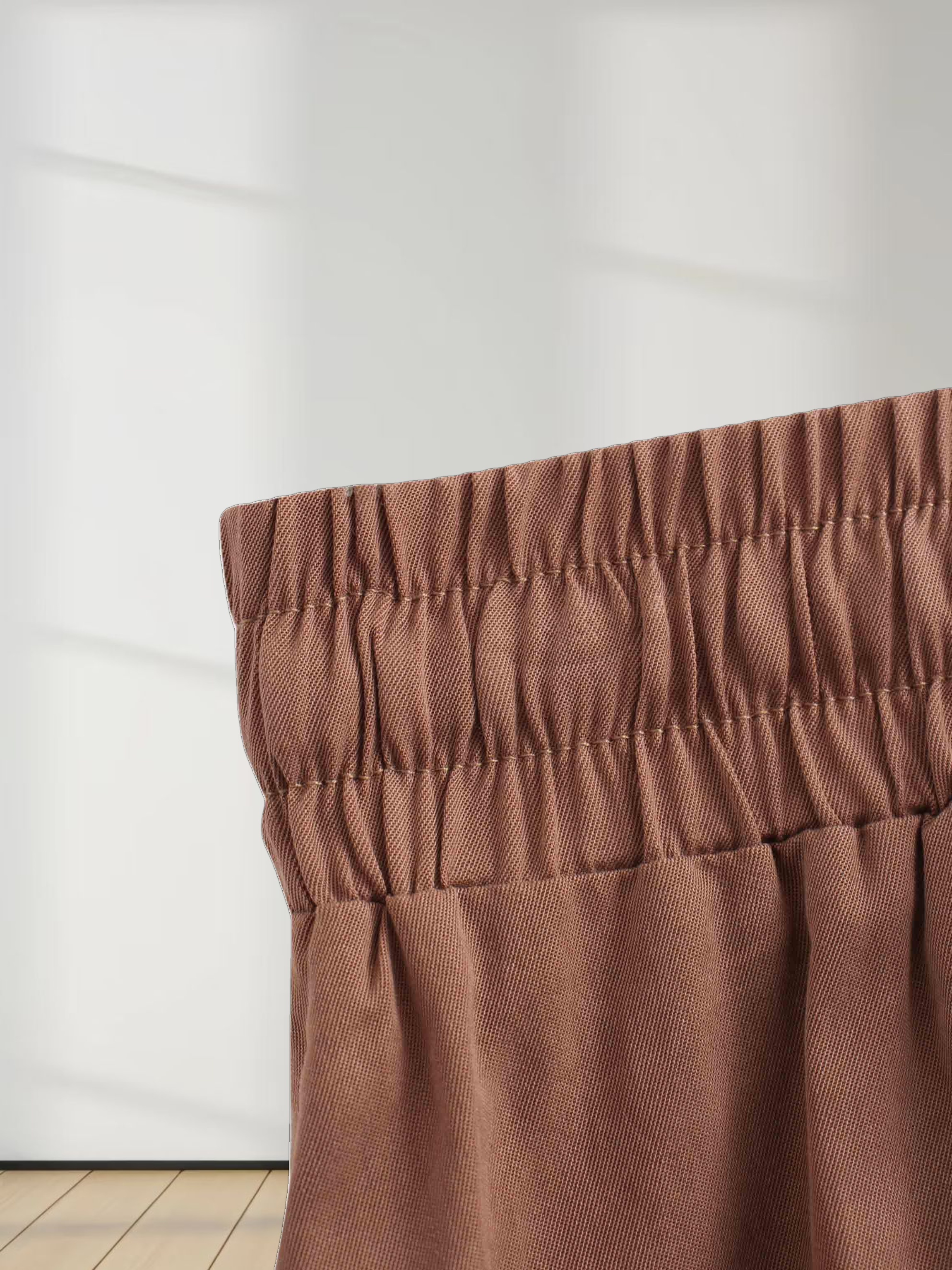 Drawstring Circle Skirt-Brown