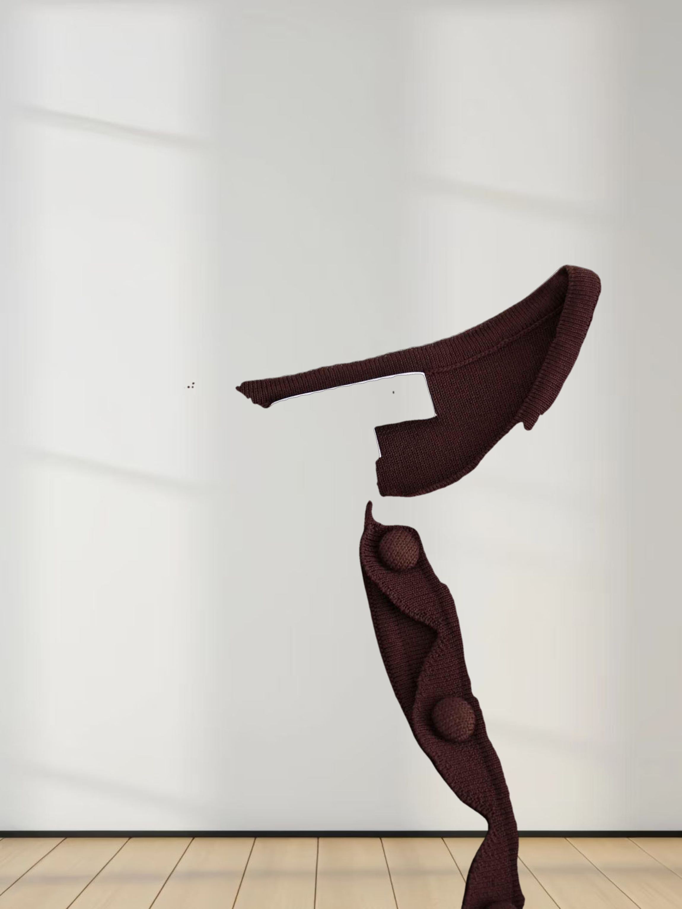 Scallop Edge Crew Cardigan-Brown