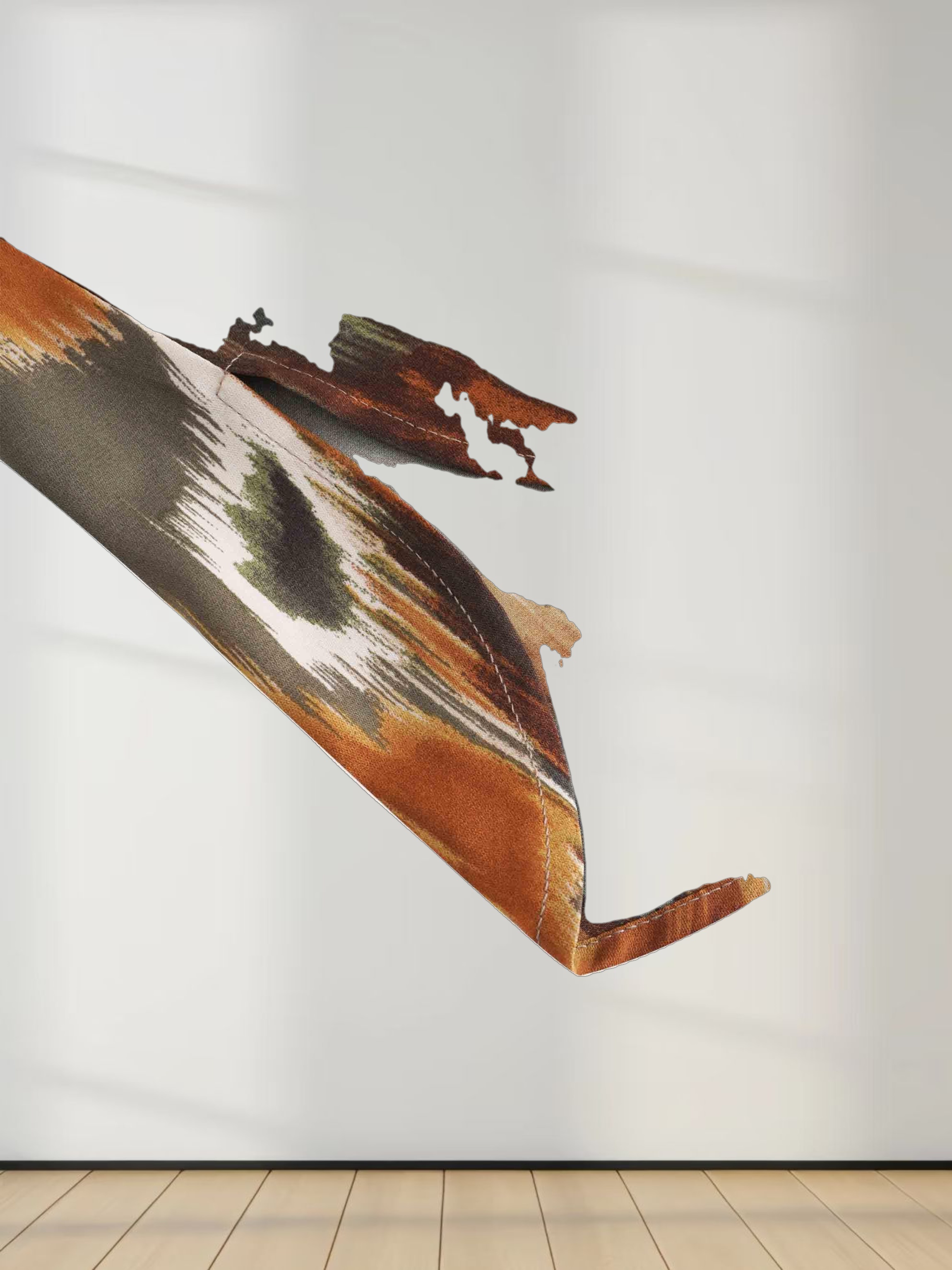 Puff Sleeve Elastic Waist Shirtdress - Olive Ikat