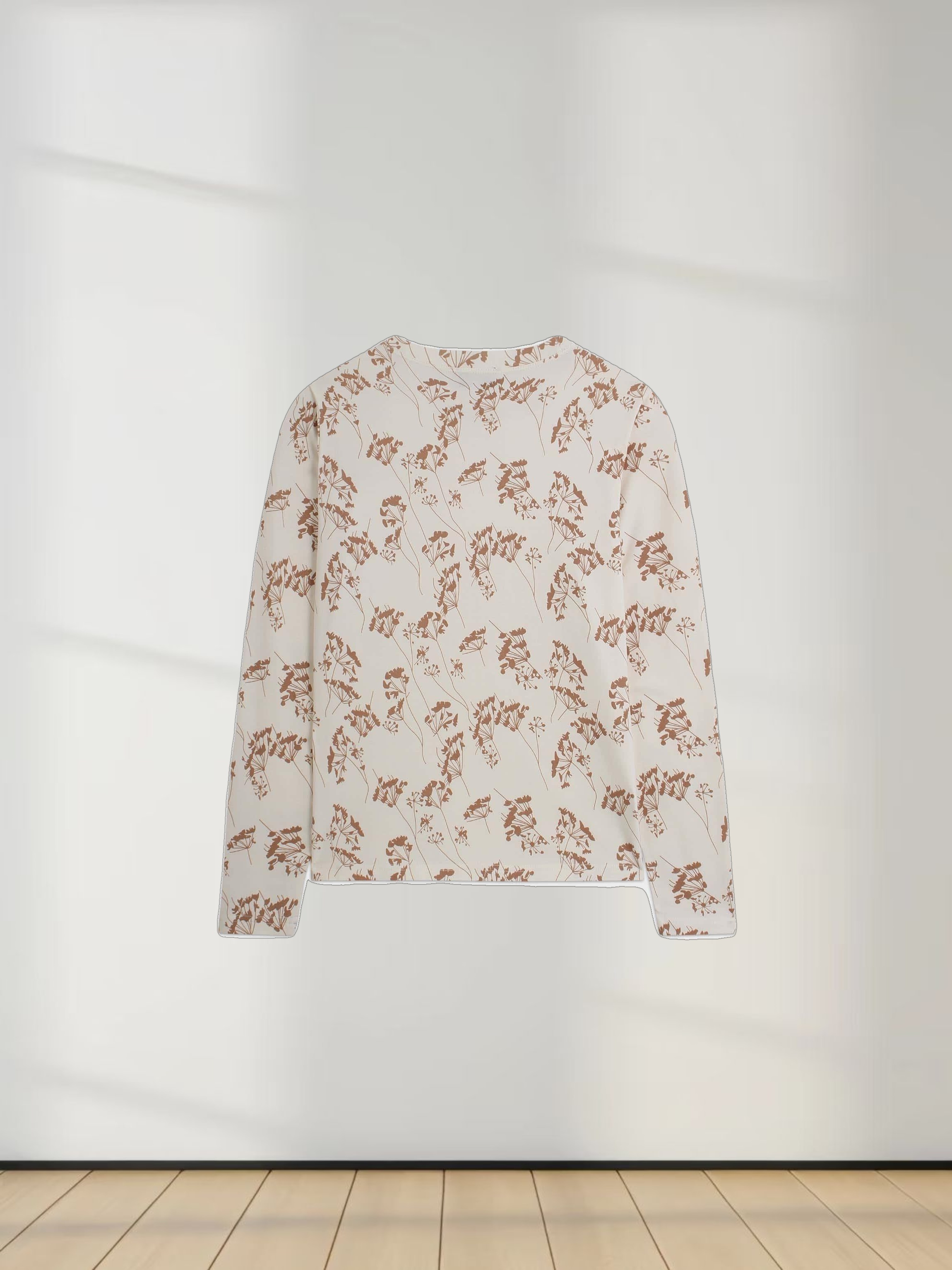 Printed Modal Tee-Tan Branches