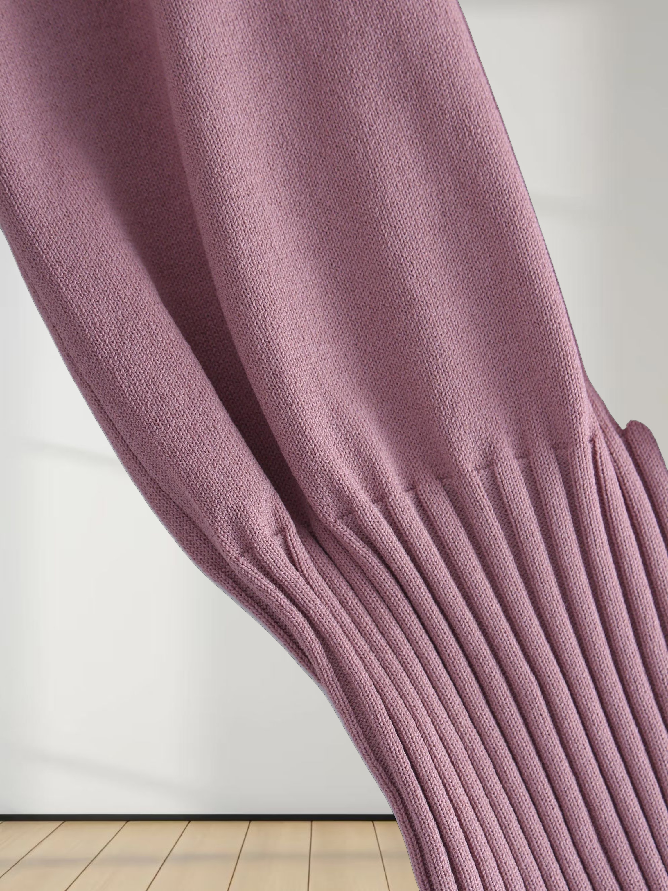 RIBBED WAISTED SWEATER-LILAC