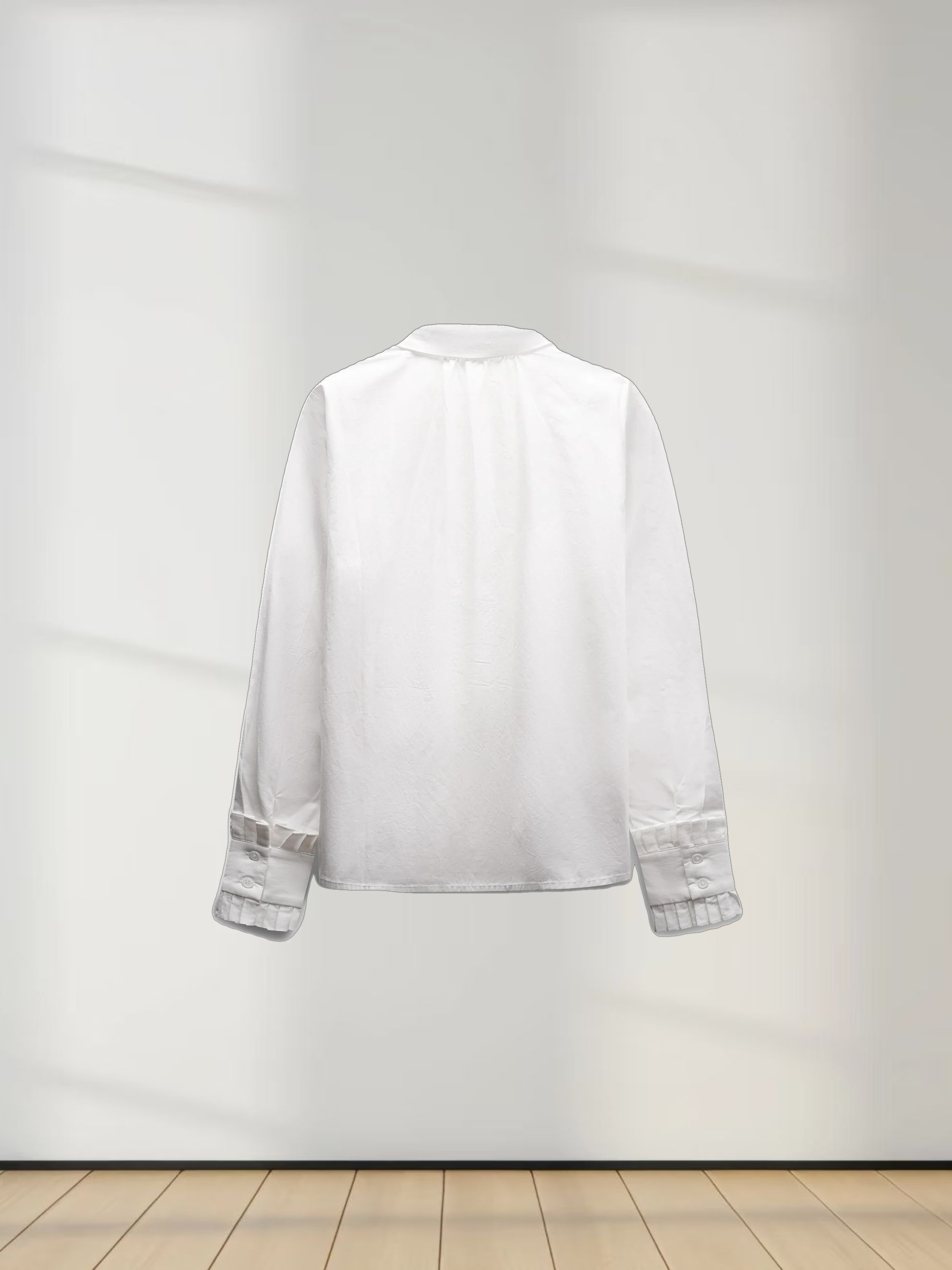 Pleat Front Blouse-White