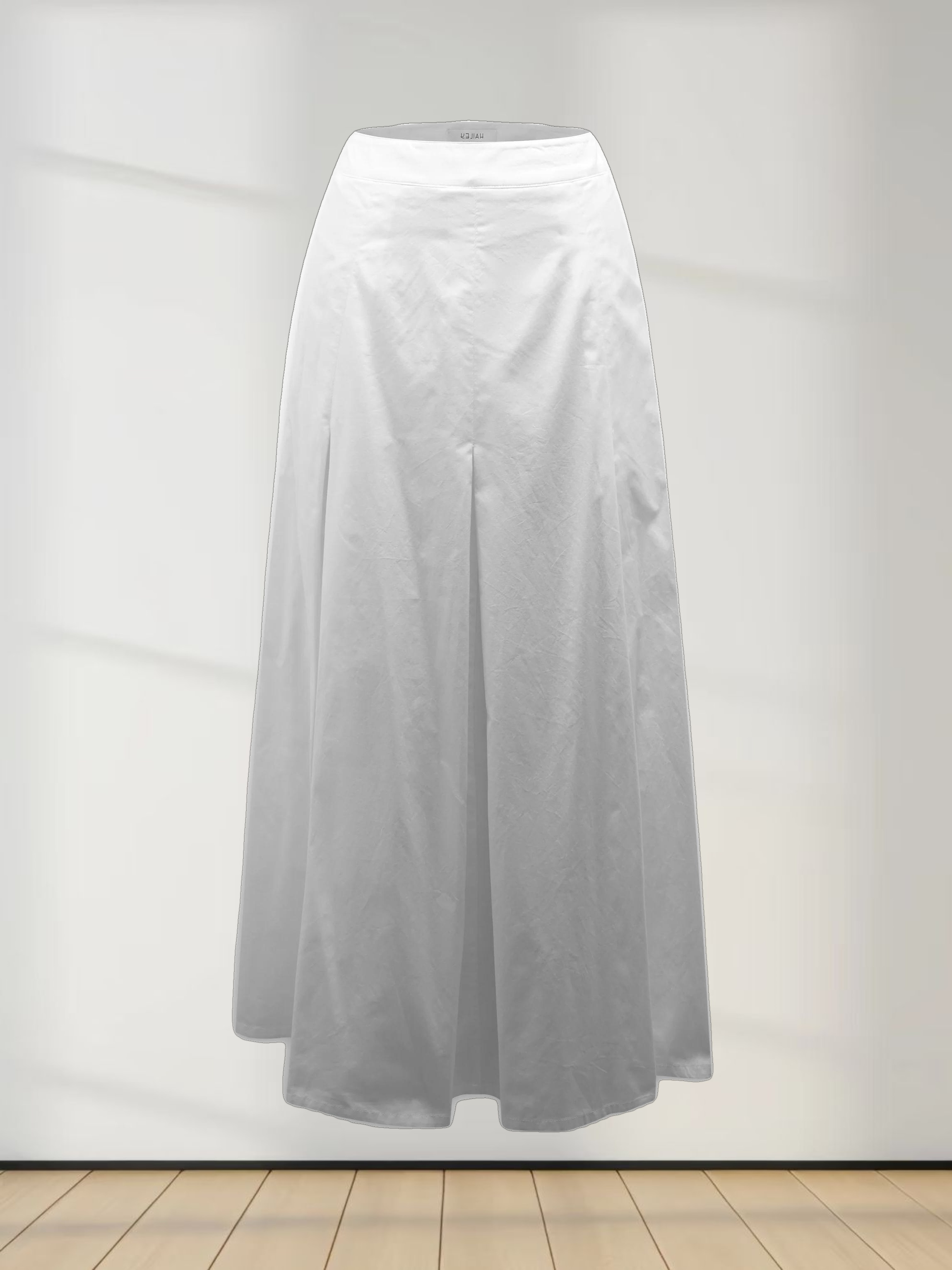 Stitch Down Cotton Pleated Skirt-White
