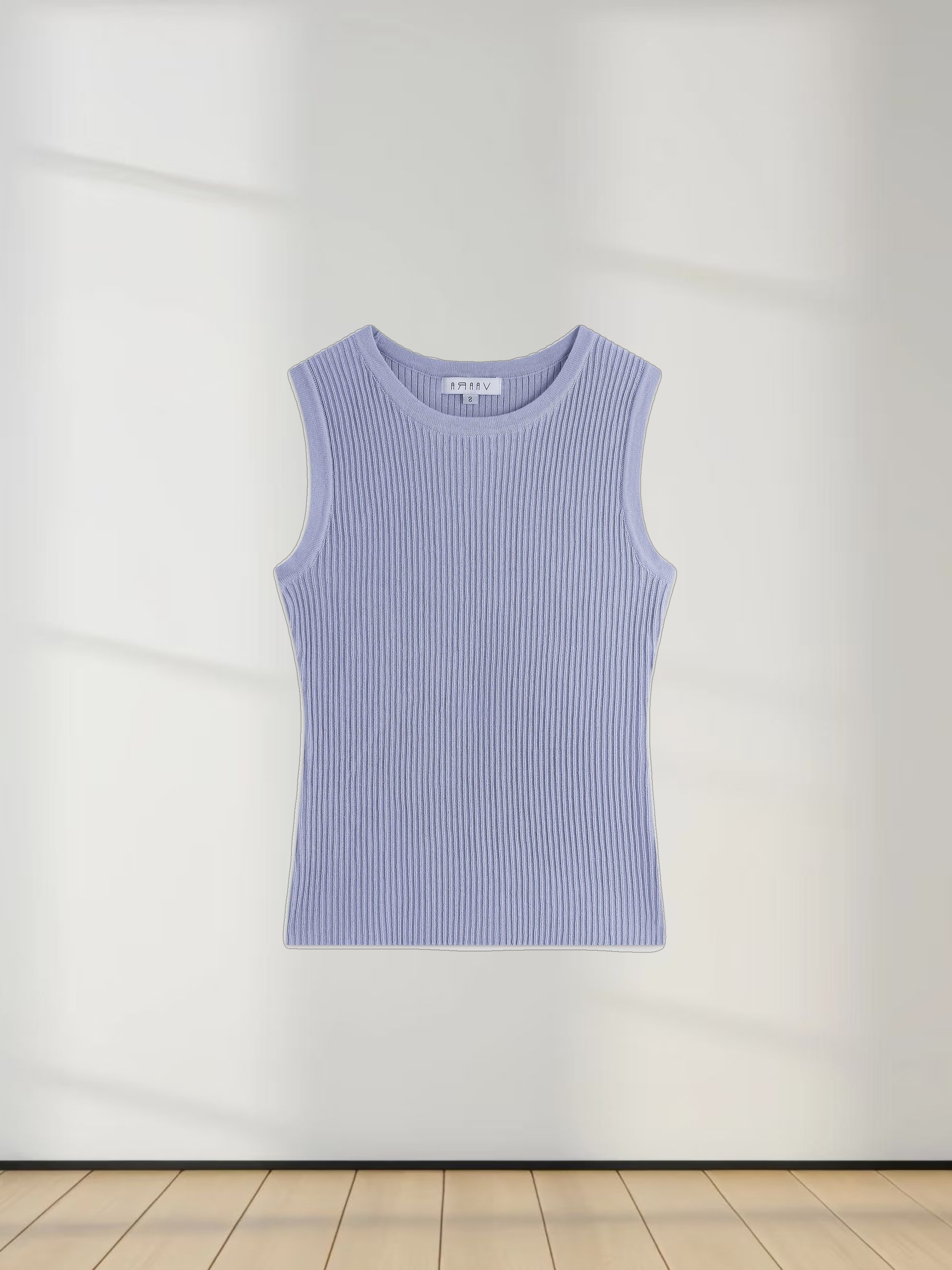 Sleeveless Ribbed Crew-Lavender