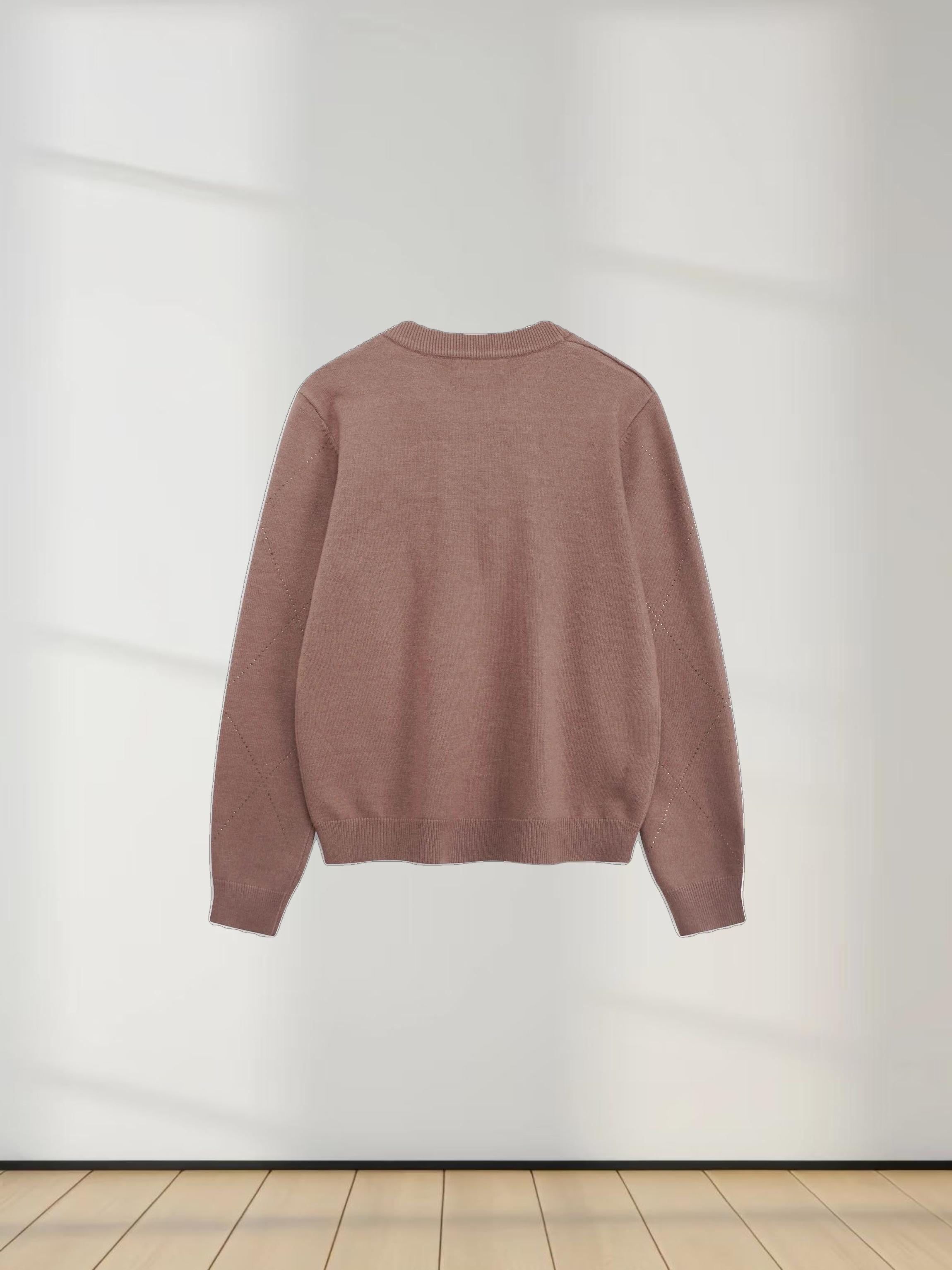 Diamond Stud Design Sweater-Mocha Mousse