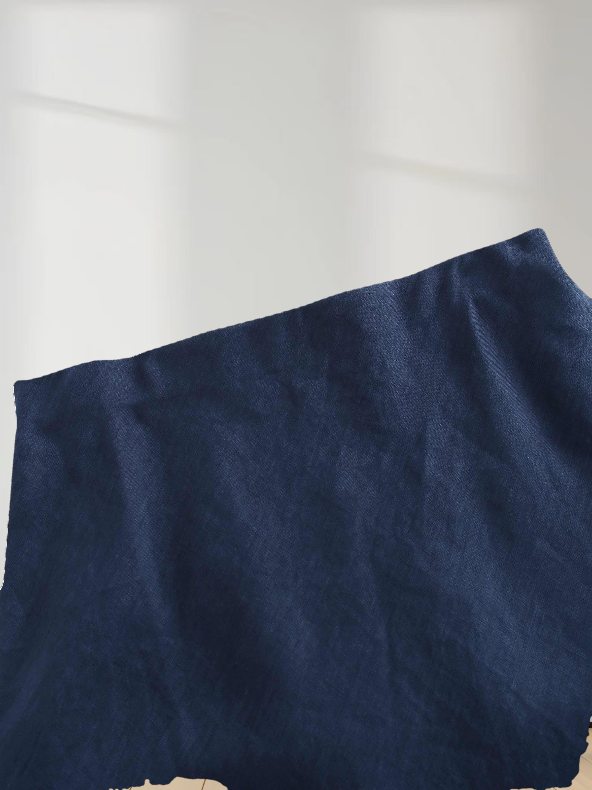 Linen Slip Skirt-Navy
