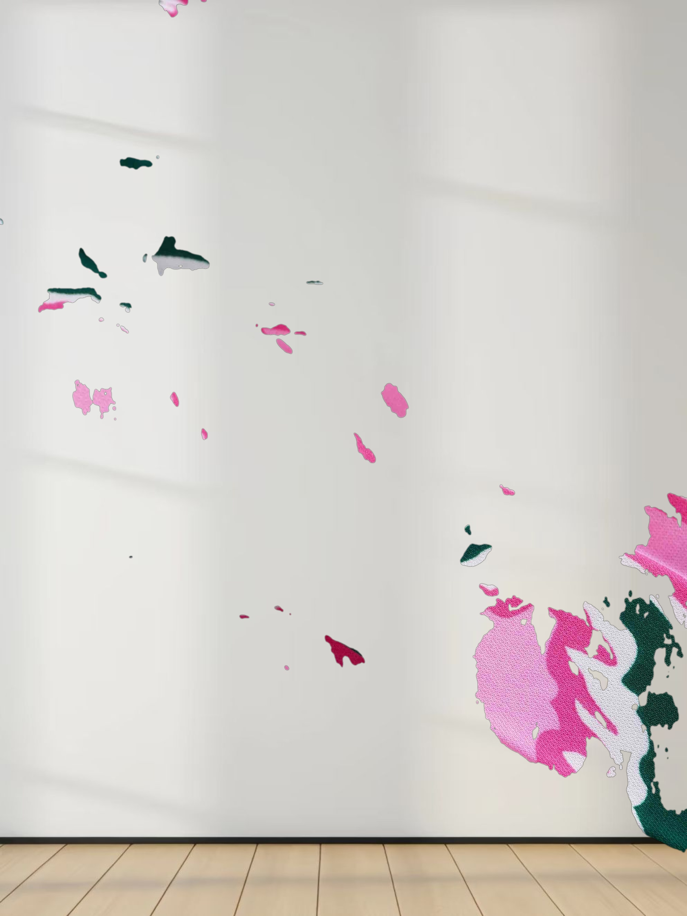 Covered Band Pleated Skirt- Pink/Green