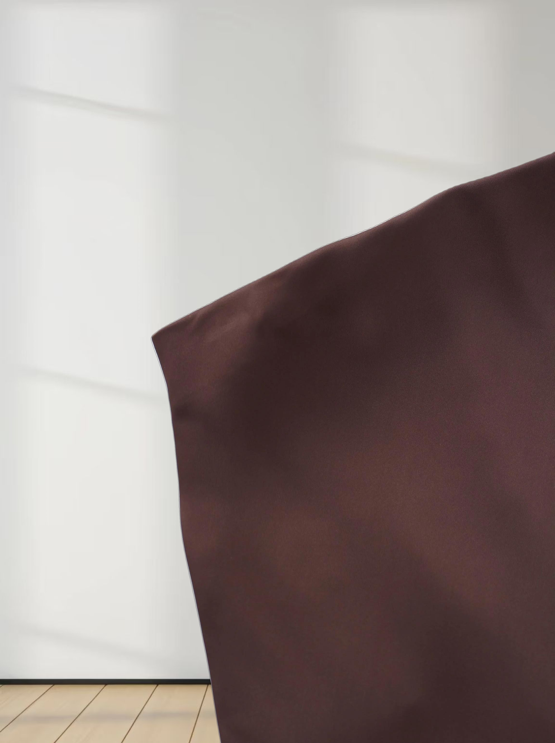 Solid Satin Slip Skirt-Chocolate Brown