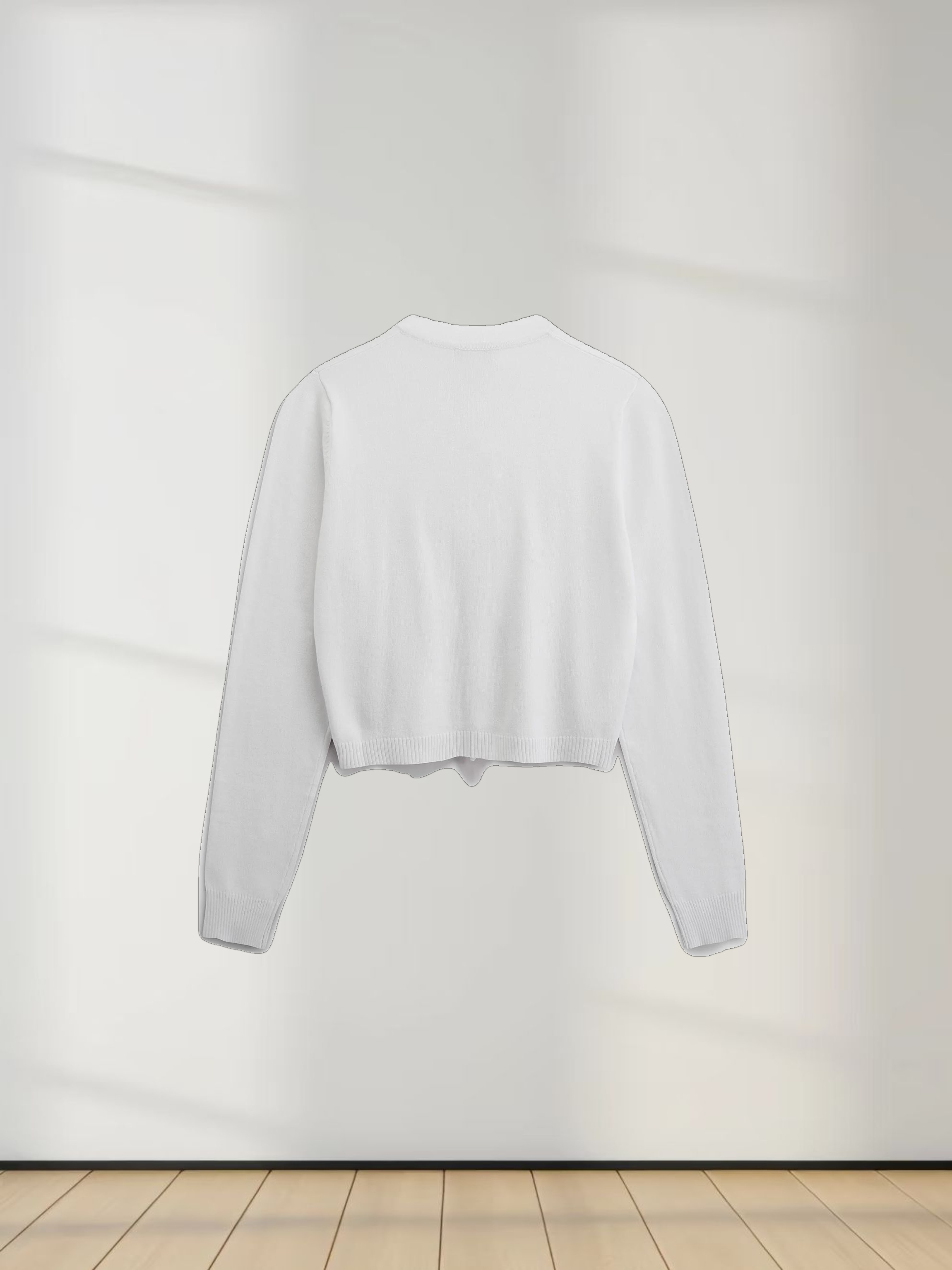 5 Bow Crop Cardigan-White