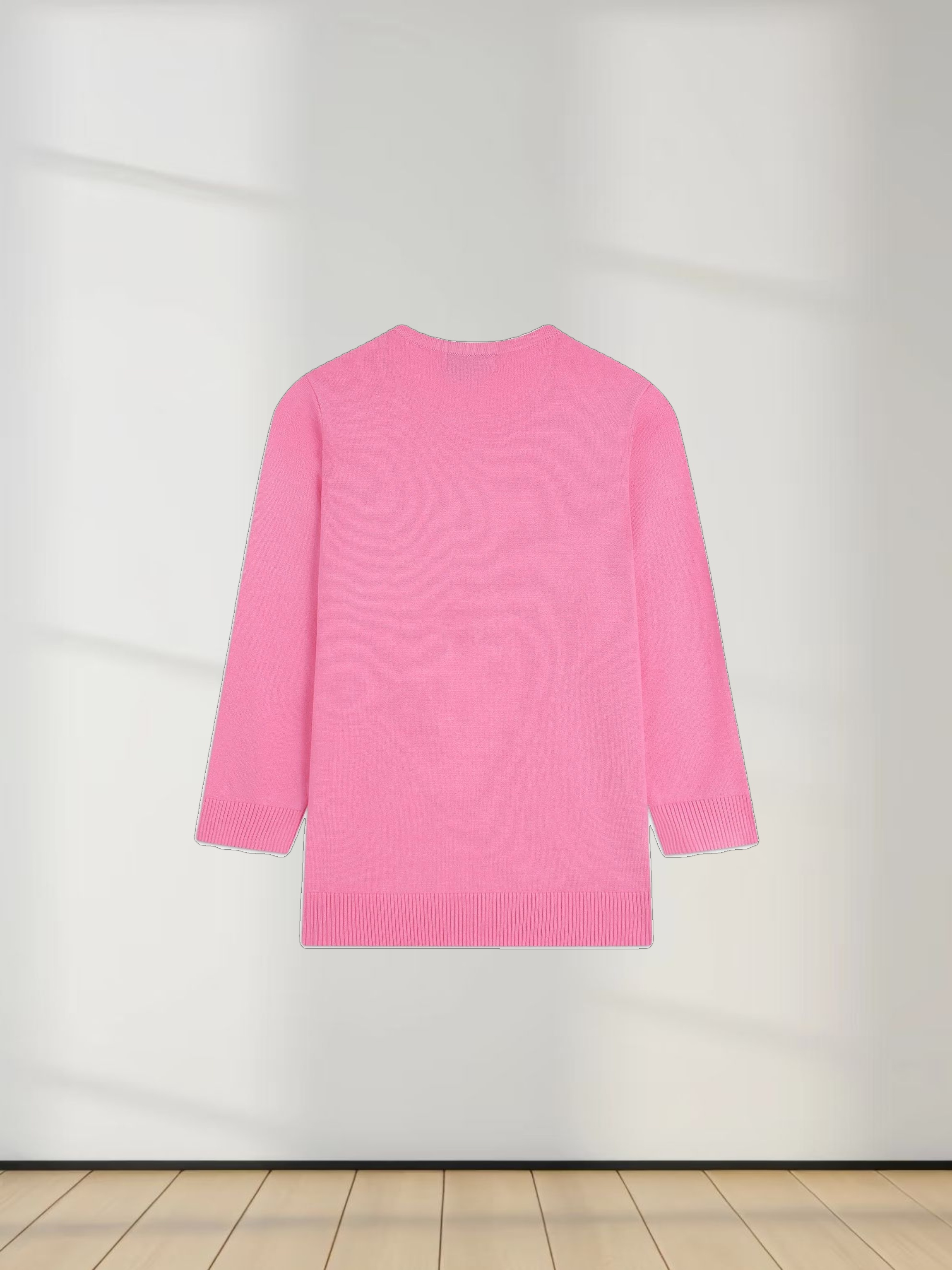 Basic Crew Sweater 3Q-Pink