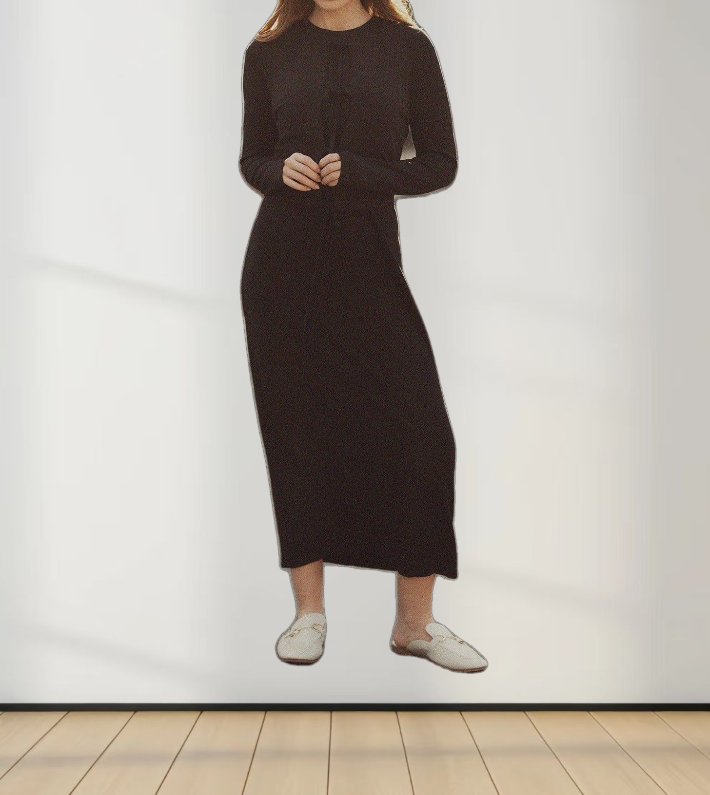 Ribbed Crop Bow Cardigan-Black