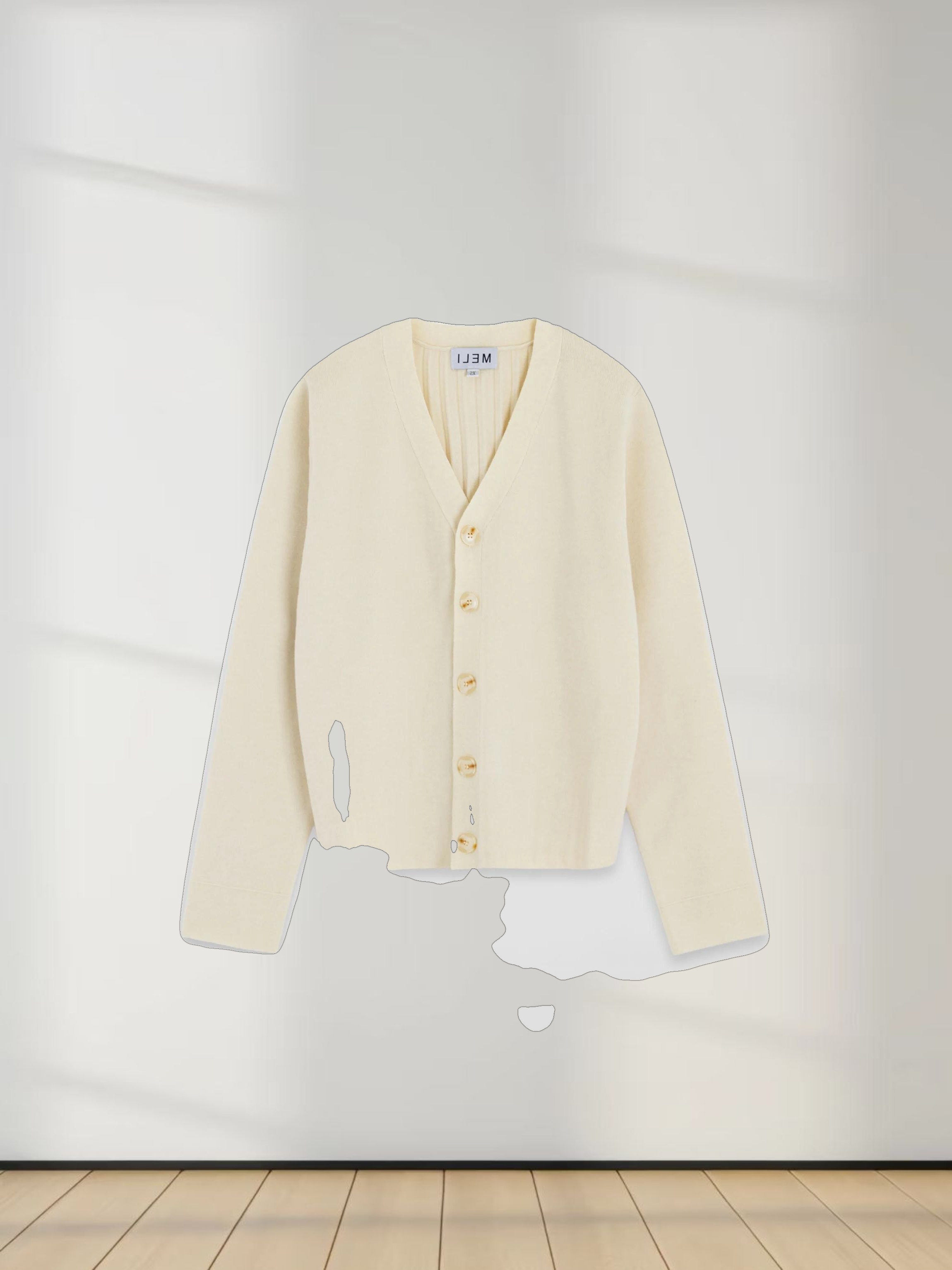 Back Wide Ribbed Cardigan Sweater-Ivory