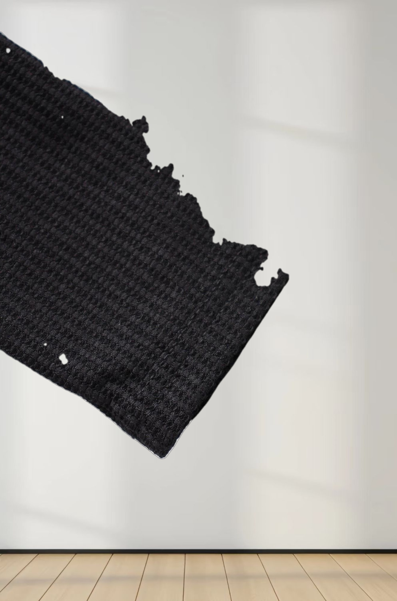 Textured Stretch Turtleneck-Black